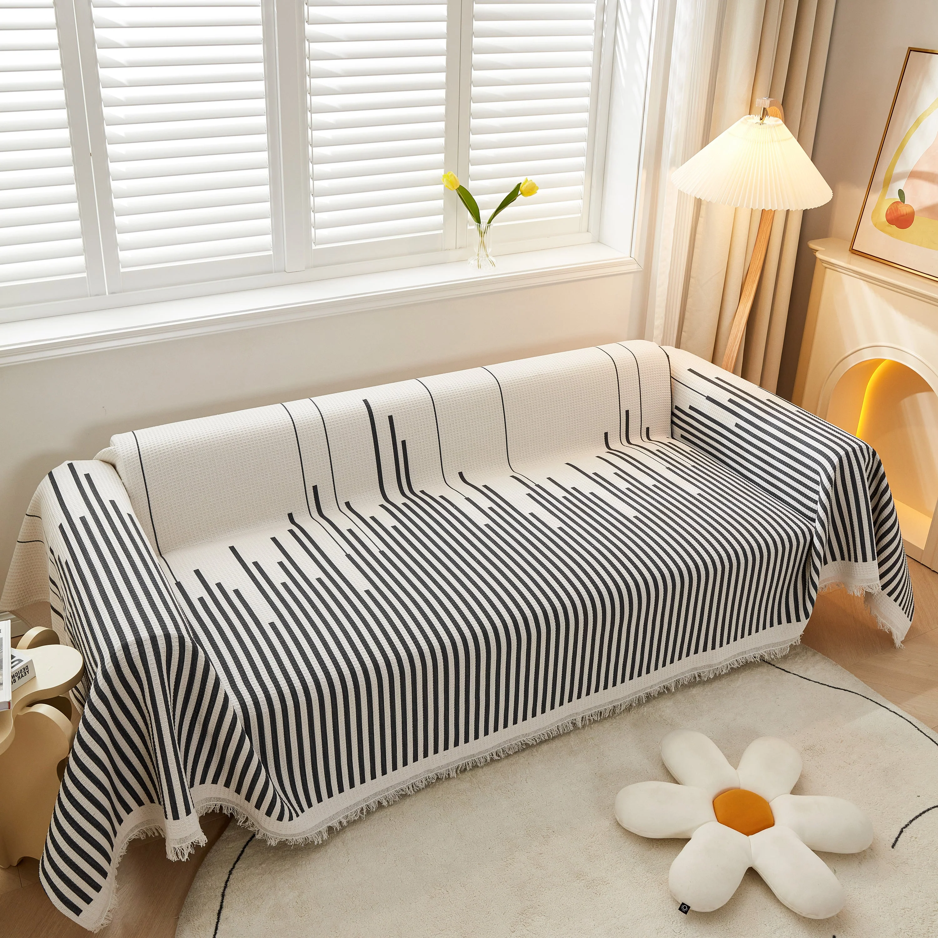 Couch Cover for Most Shape Sofas, Waffle Lattice Sofa Cover Throw, Washable Furniture Covers for Pets - Image 86