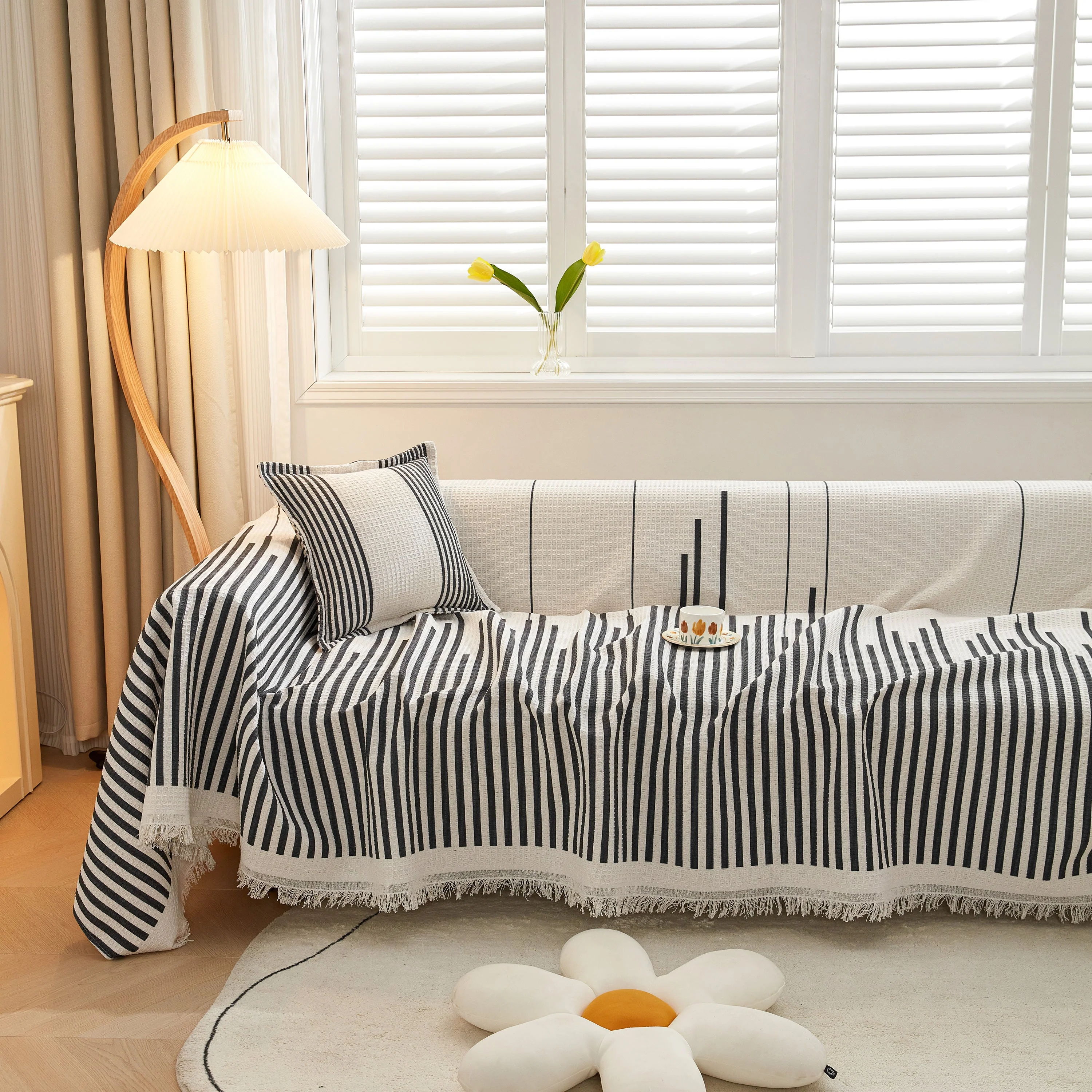 Couch Cover for Most Shape Sofas, Waffle Lattice Sofa Cover Throw, Washable Furniture Covers for Pets - Image 88
