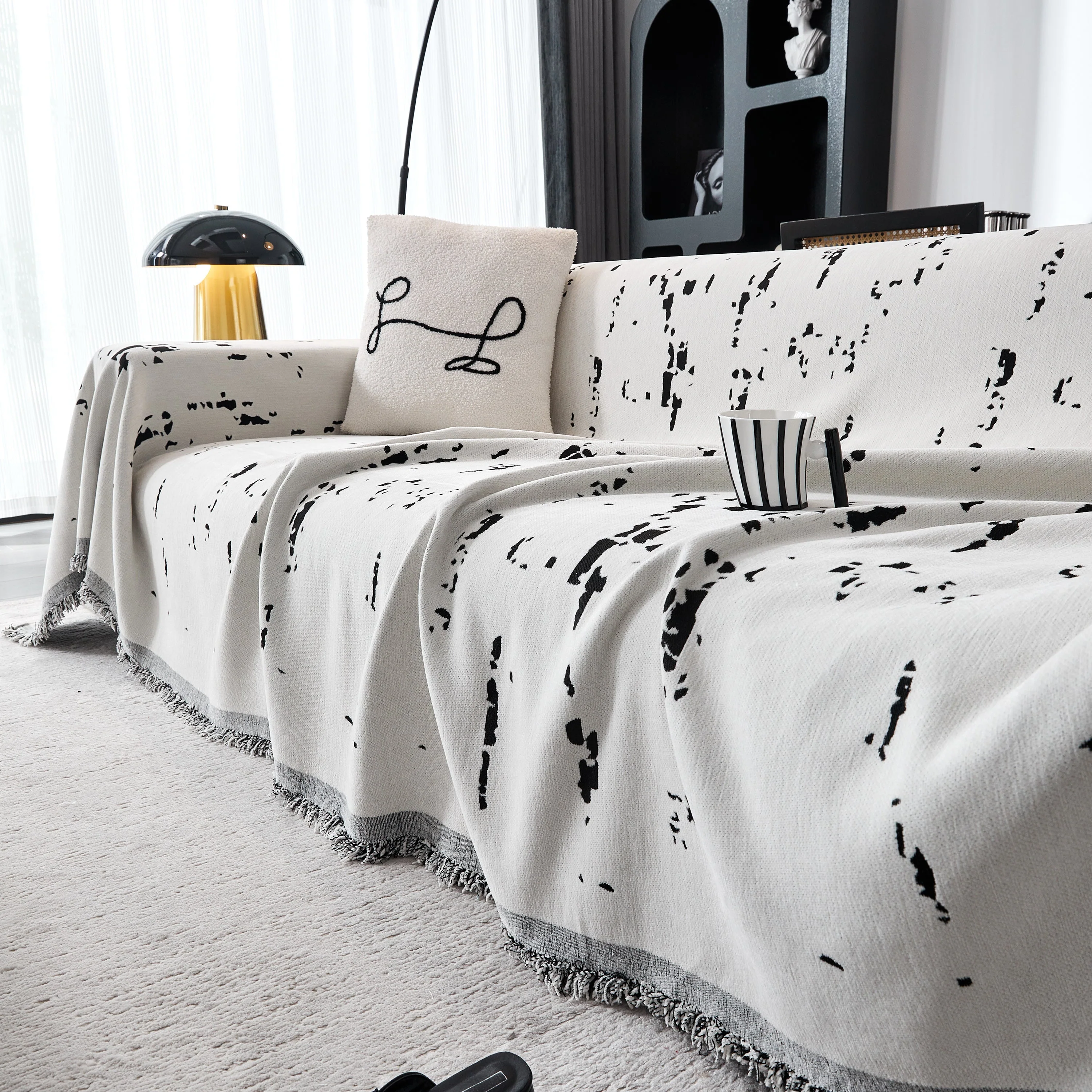 Couch Cover Reversible Chenille Sofa Slipcover for Sectional Multi-Use Decorative Couch Protector - Image 17