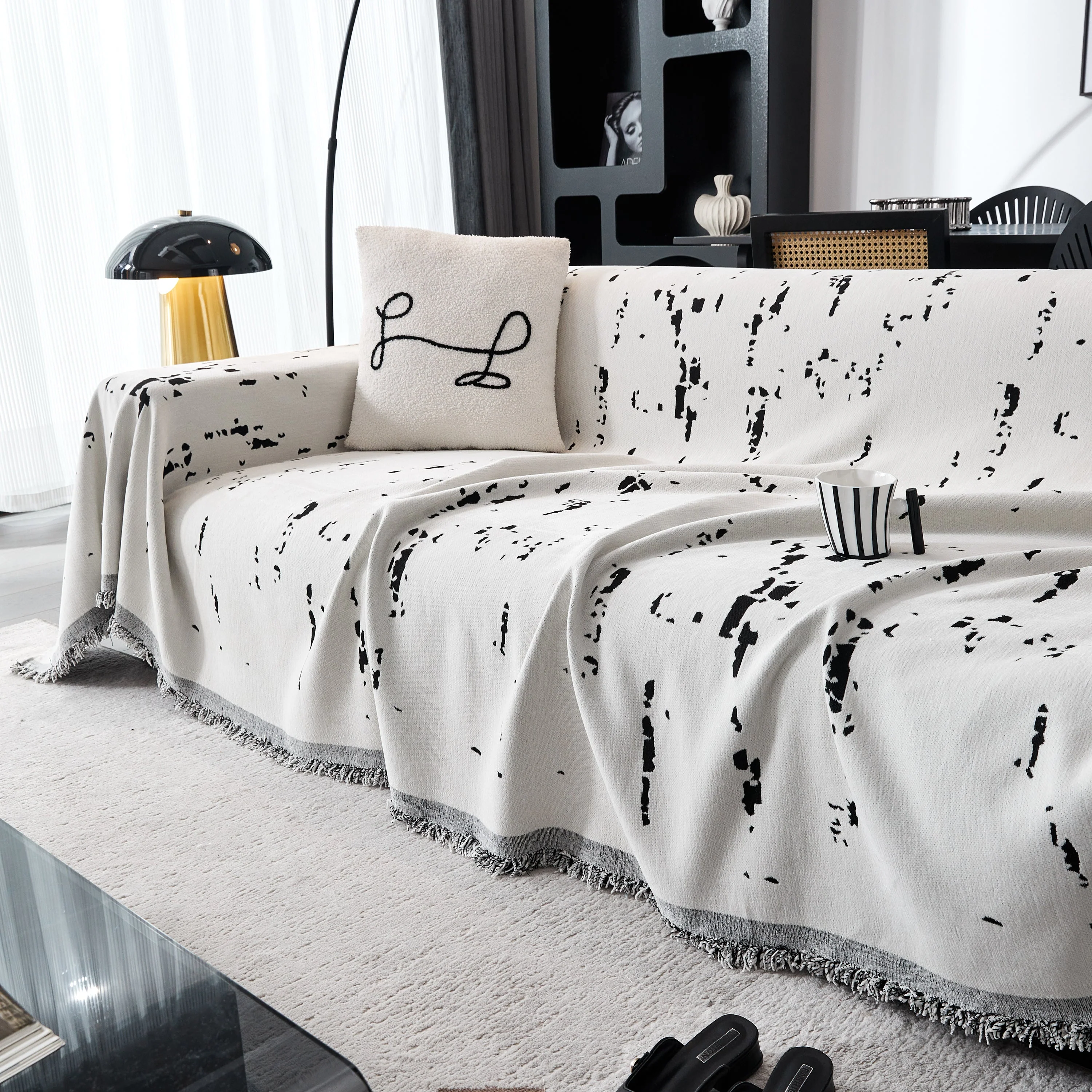 Couch Cover Reversible Chenille Sofa Slipcover for Sectional Multi-Use Decorative Couch Protector - Image 18
