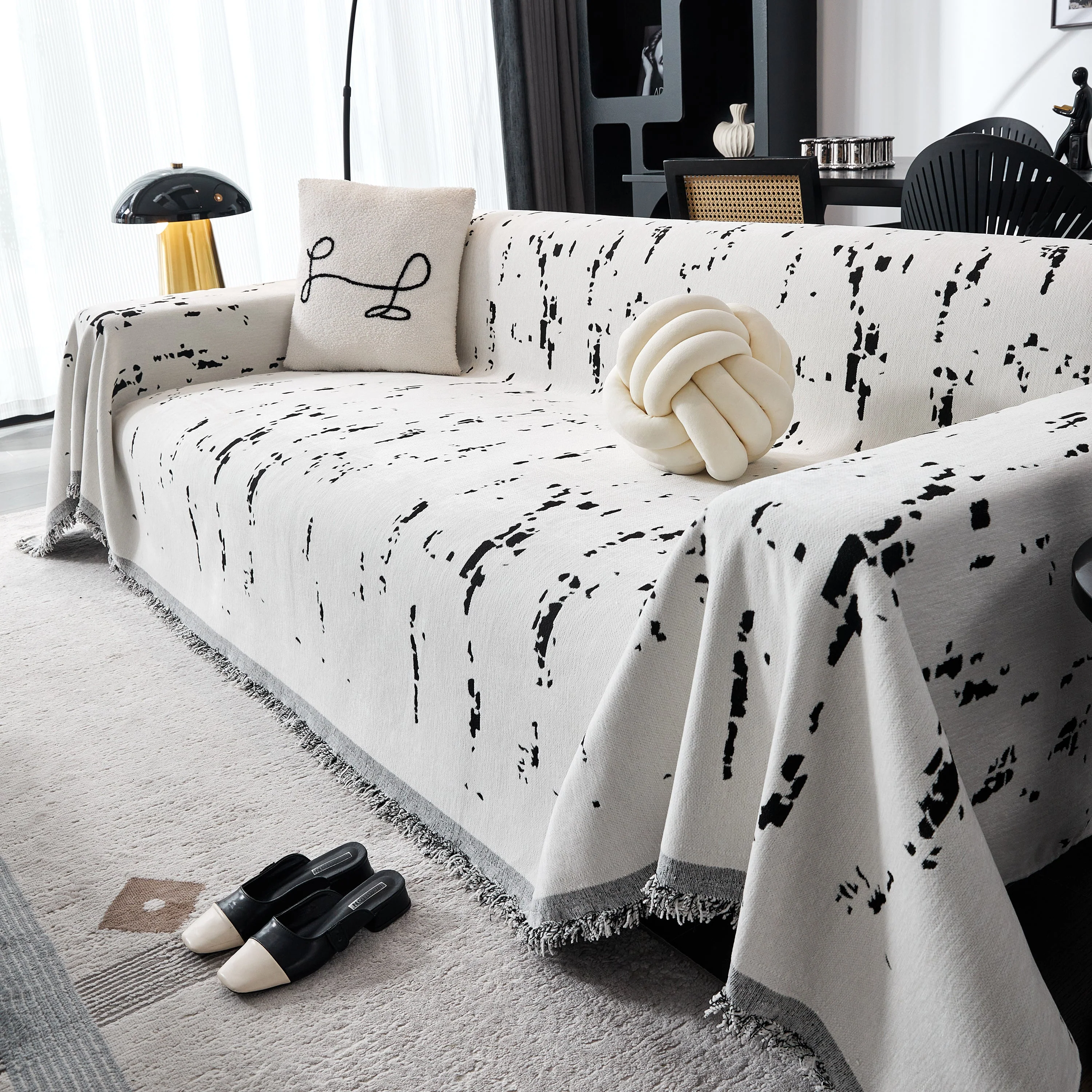 Couch Cover Reversible Chenille Sofa Slipcover for Sectional Multi-Use Decorative Couch Protector - Image 29