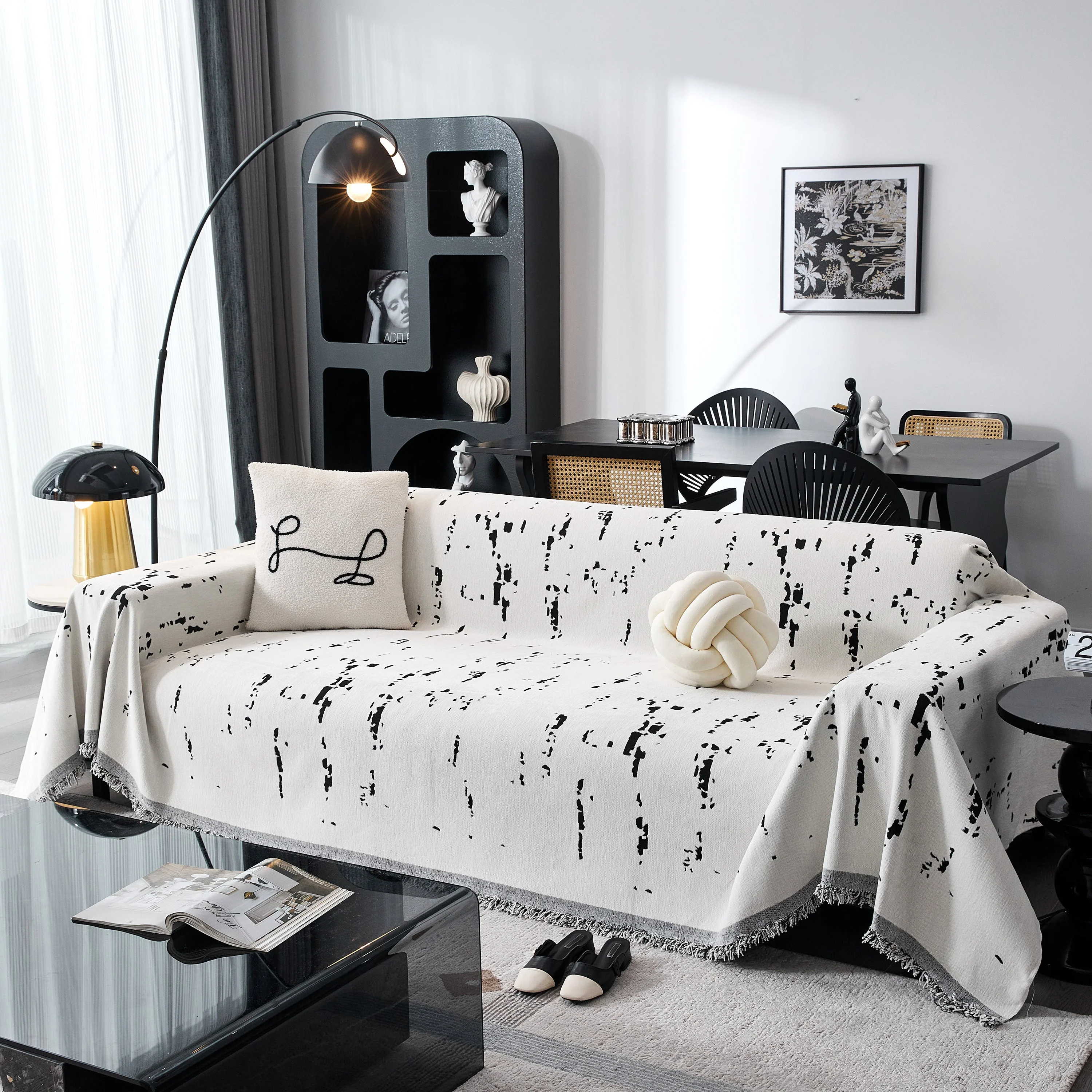 Couch Cover Reversible Chenille Sofa Slipcover for Sectional Multi-Use Decorative Couch Protector - Image 4