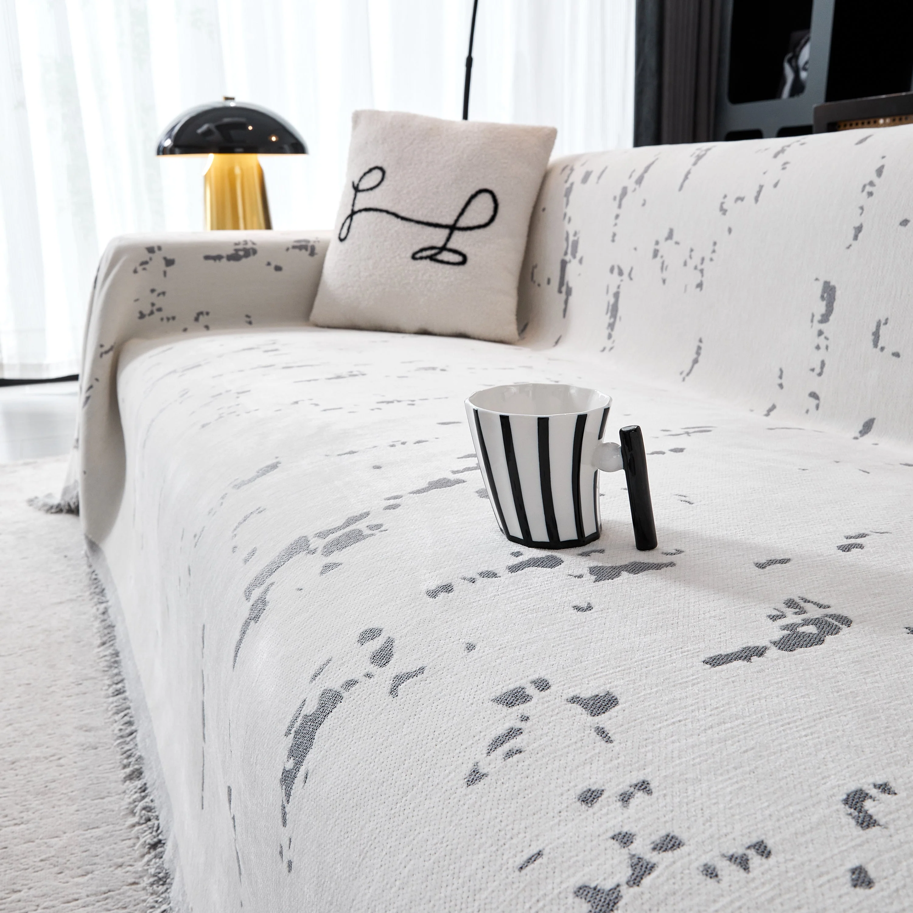 Couch Cover Reversible Chenille Sofa Slipcover for Sectional Multi-Use Decorative Couch Protector - Image 49