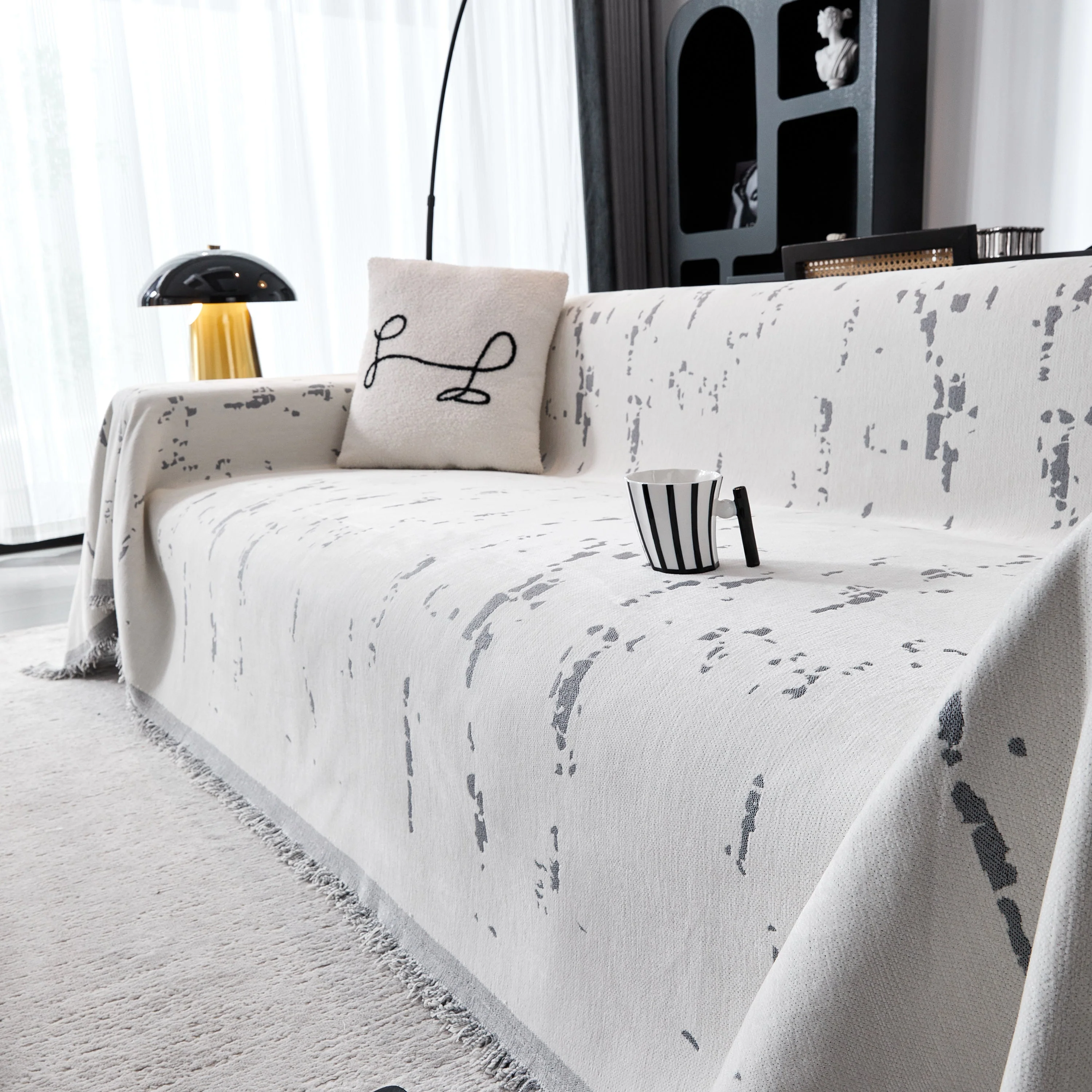 Couch Cover Reversible Chenille Sofa Slipcover for Sectional Multi-Use Decorative Couch Protector - Image 50