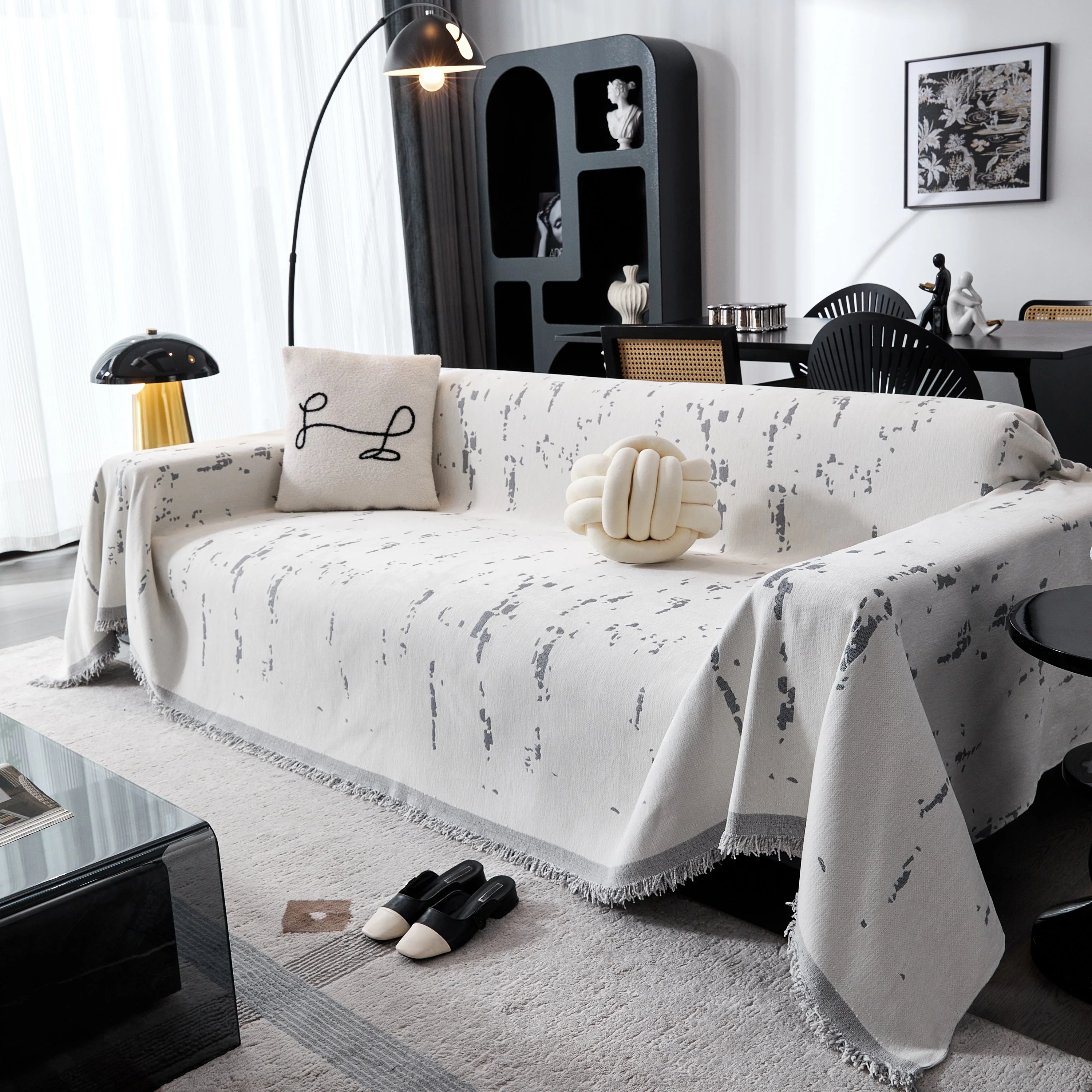 Couch Cover Reversible Chenille Sofa Slipcover for Sectional Multi-Use Decorative Couch Protector - Image 52