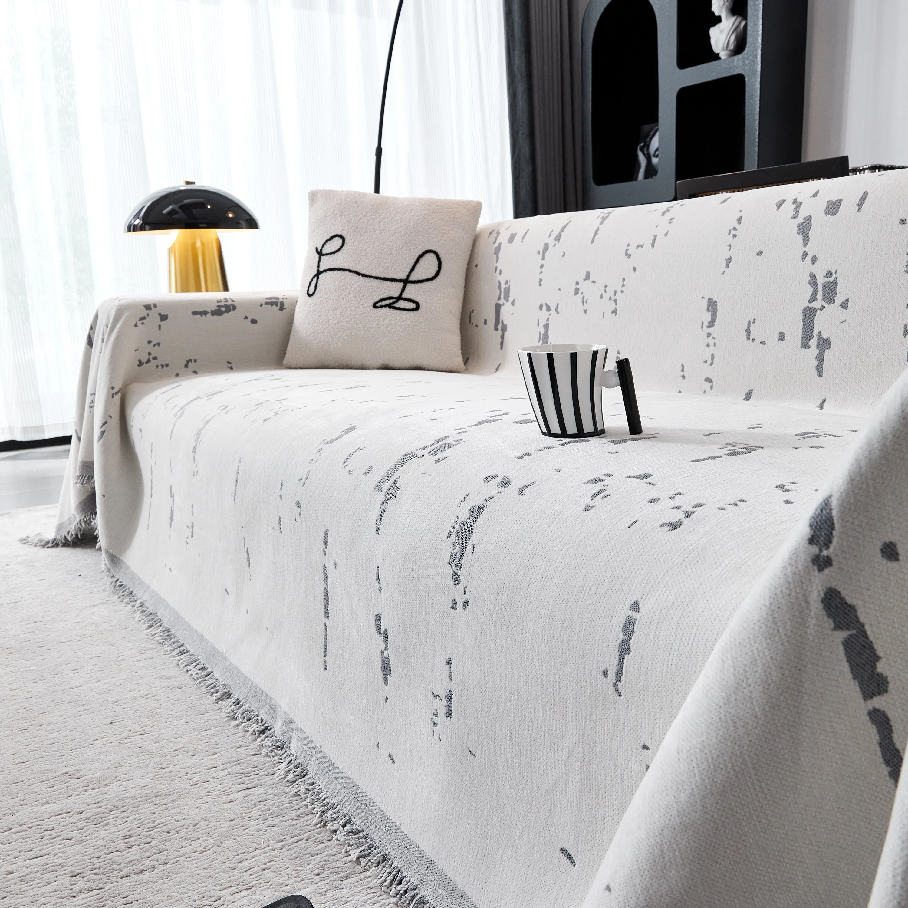 Couch Cover Reversible Chenille Sofa Slipcover for Sectional Multi-Use Decorative Couch Protector - Image 53