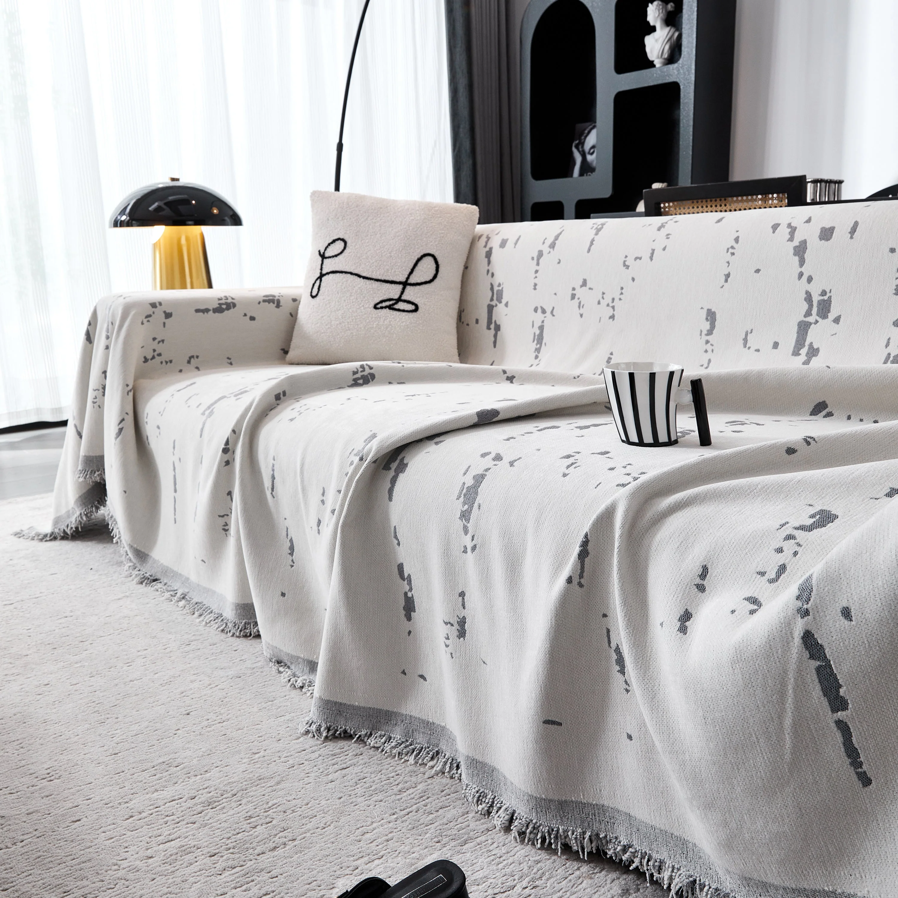 Couch Cover Reversible Chenille Sofa Slipcover for Sectional Multi-Use Decorative Couch Protector - Image 54
