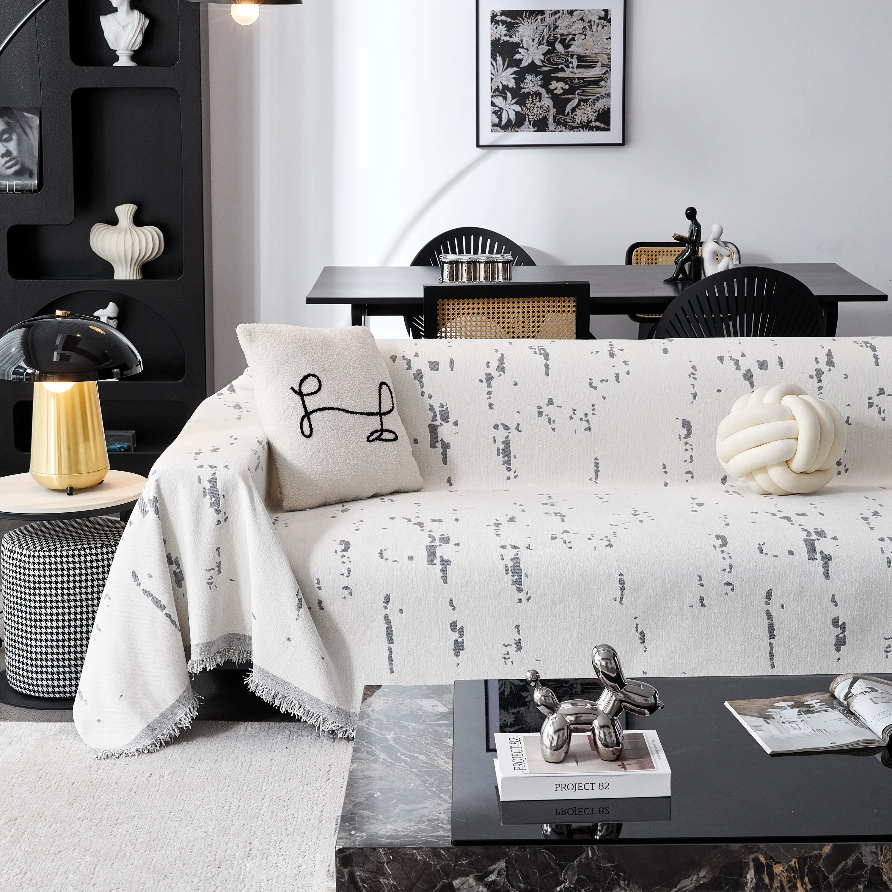 Couch Cover Reversible Chenille Sofa Slipcover for Sectional Multi-Use Decorative Couch Protector - Image 55