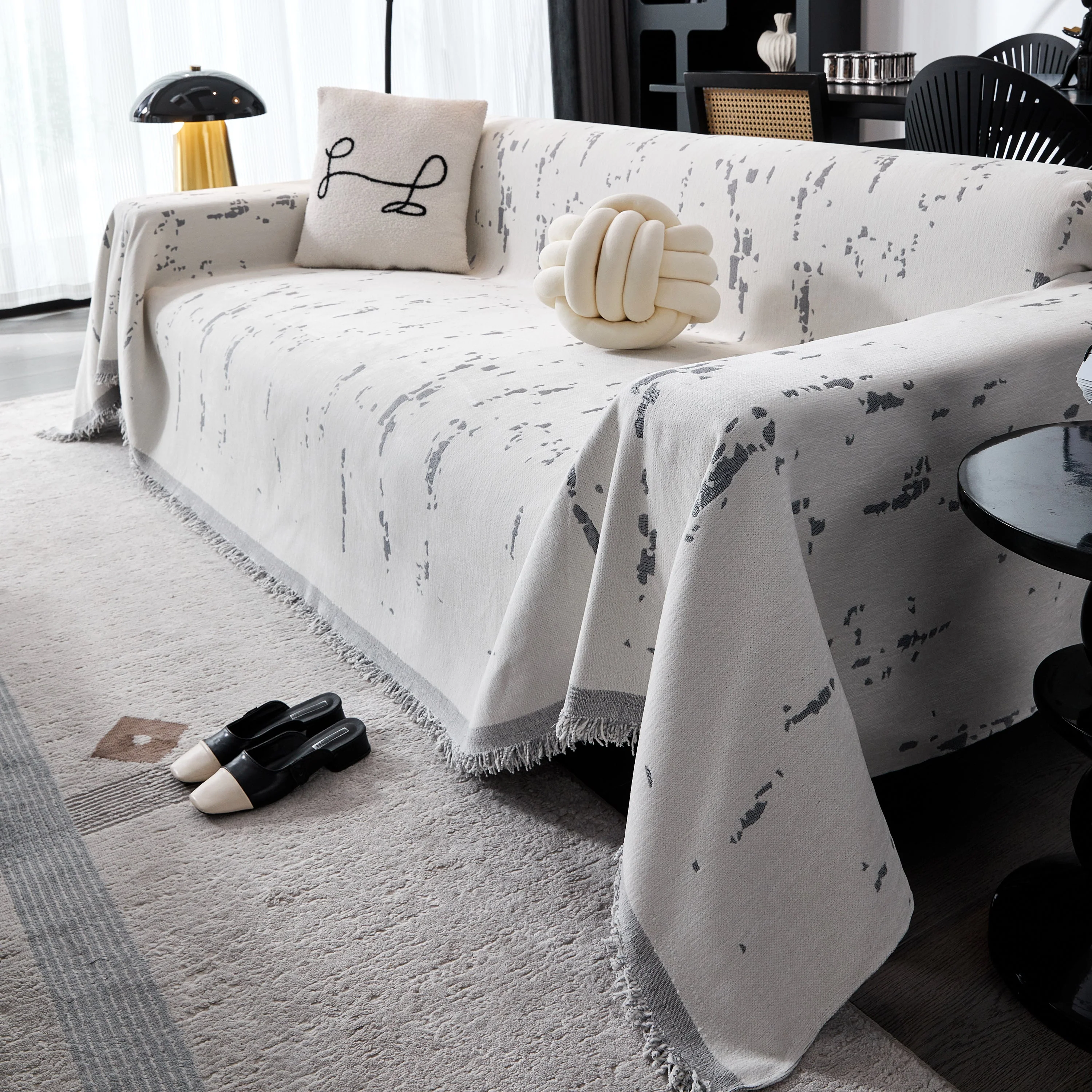 Couch Cover Reversible Chenille Sofa Slipcover for Sectional Multi-Use Decorative Couch Protector - Image 56