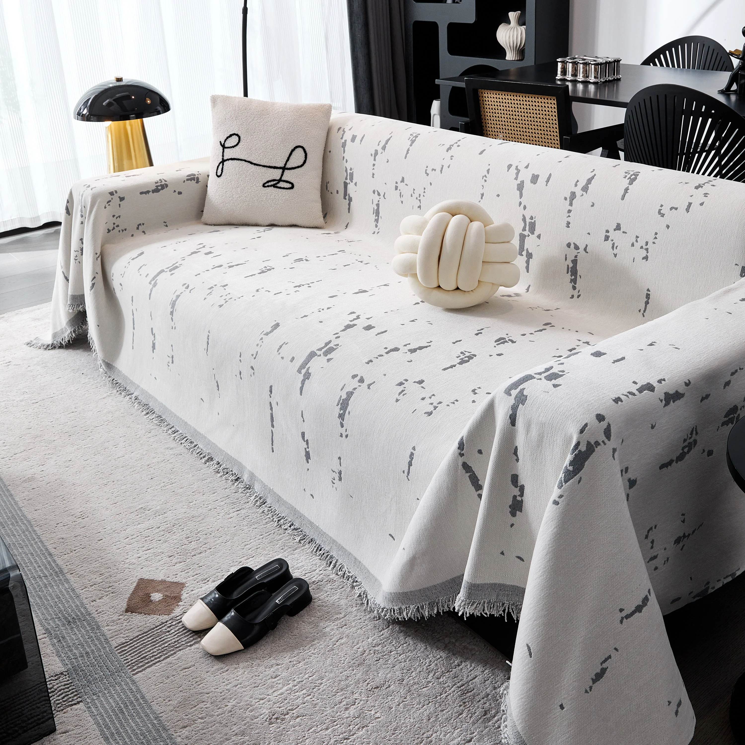 Couch Cover Reversible Chenille Sofa Slipcover for Sectional Multi-Use Decorative Couch Protector - Image 58