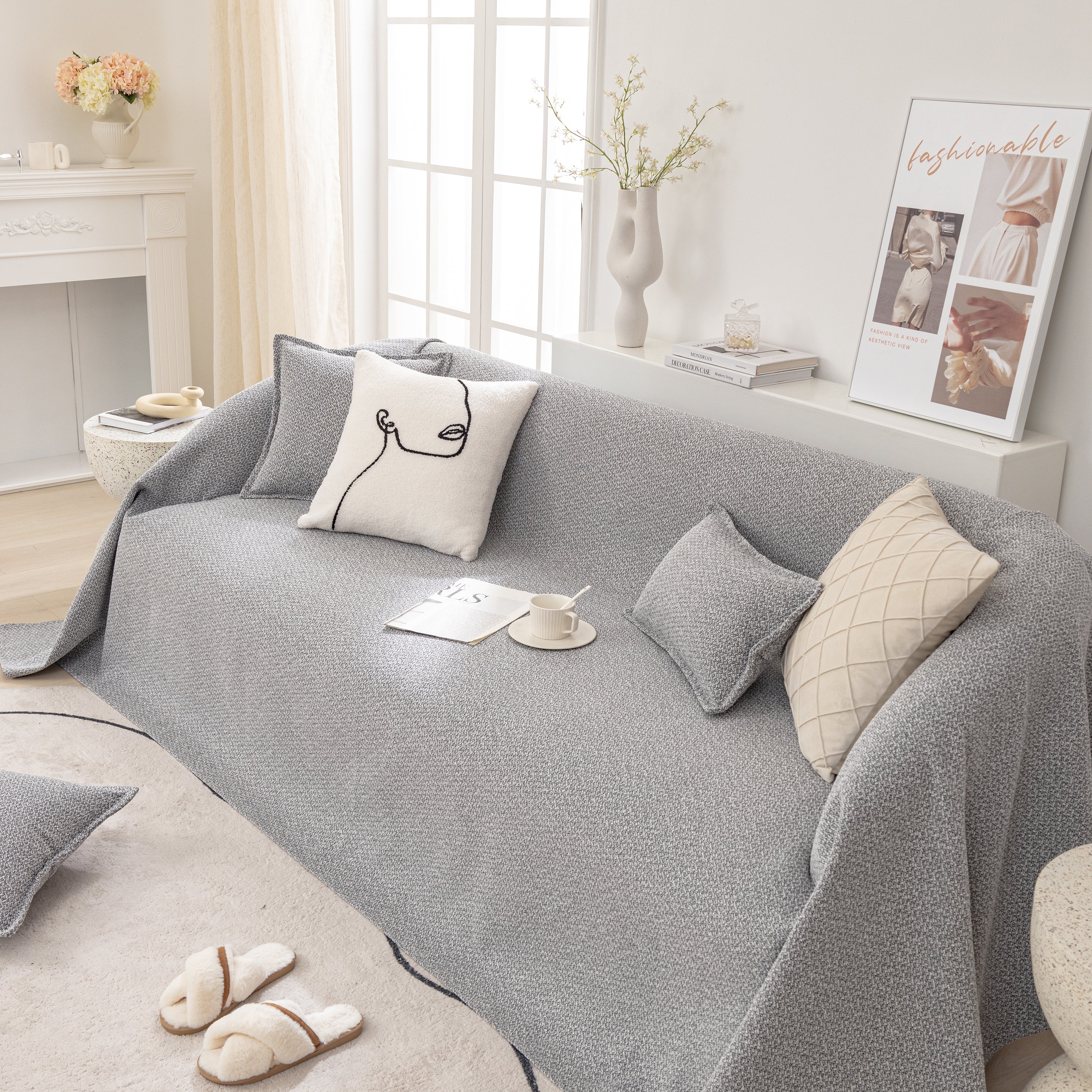 Couch Non Slip Covers for Sectionals, Sofa Cover Blanket, Extra Large Cover Throws for Couches - Image 8