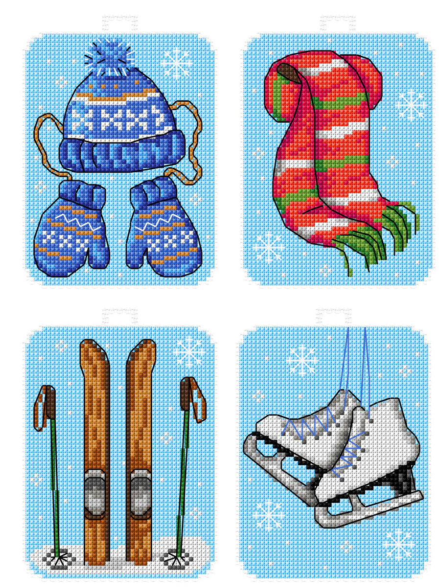 Counted Cross-Stitch Kit Winter Accessories 207CS