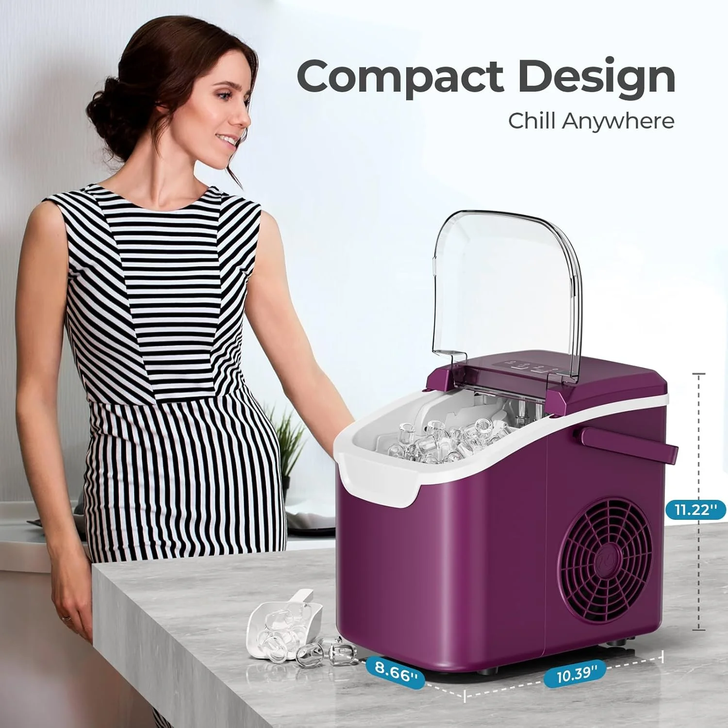 Countertop Ice Maker, 26 lbs/Day ice Production 58012RIM0 - Image 39