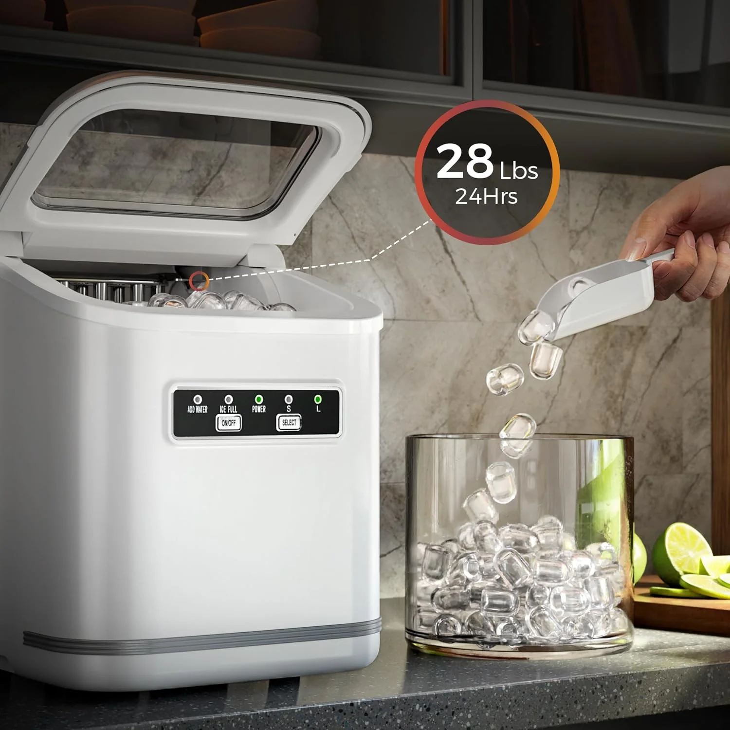Countertop Ice Maker 9 Bullet Ice Cubes in 6 Mins,  Z5812K - Image 10