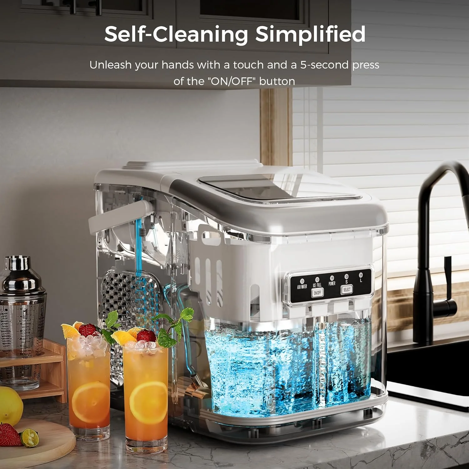 Countertop Ice Maker 9 Bullet Ice Cubes in 6 Mins,  Z5812K - Image 13