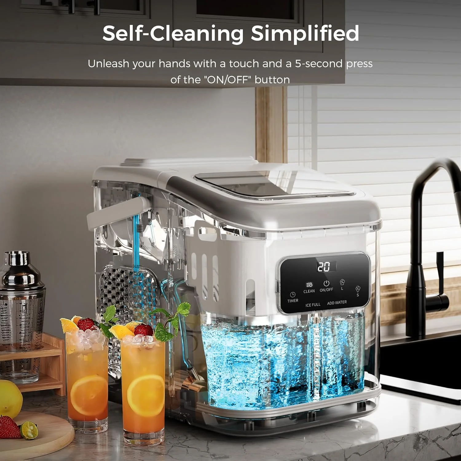 Countertop Ice Maker 9 Bullet Ice Cubes in 6 Mins,  Z5812K - Image 18