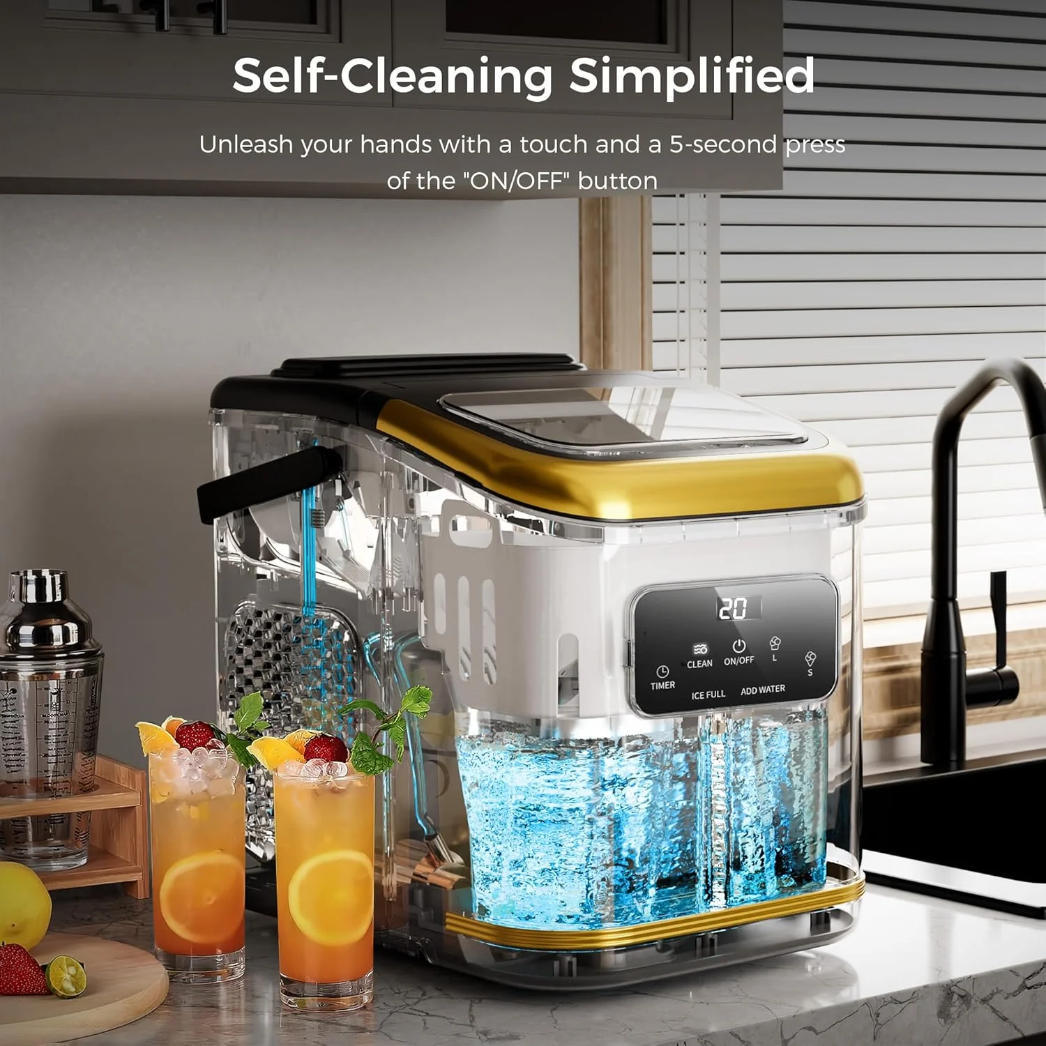 Countertop Ice Maker 9 Bullet Ice Cubes in 6 Mins,  Z5812K - Image 28