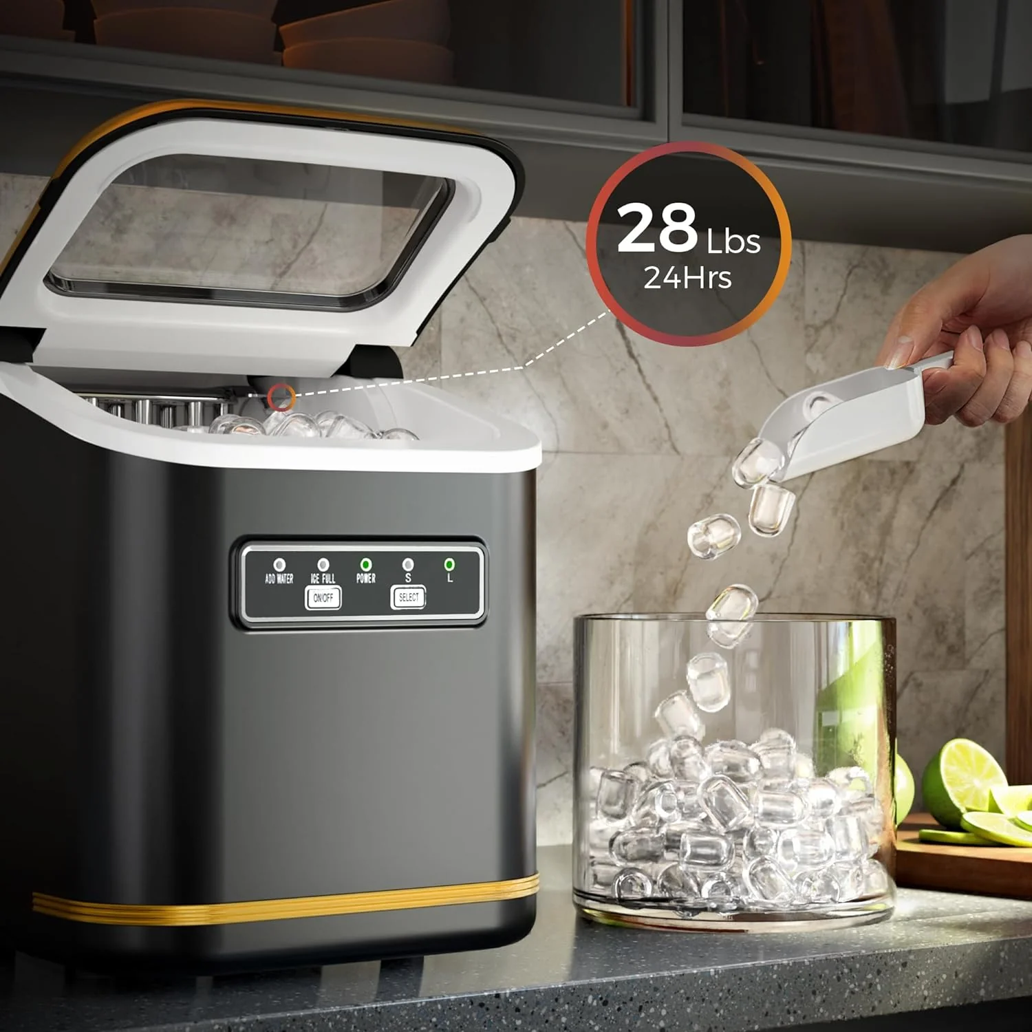 Countertop Ice Maker 9 Bullet Ice Cubes in 6 Mins,  Z5812K - Image 3