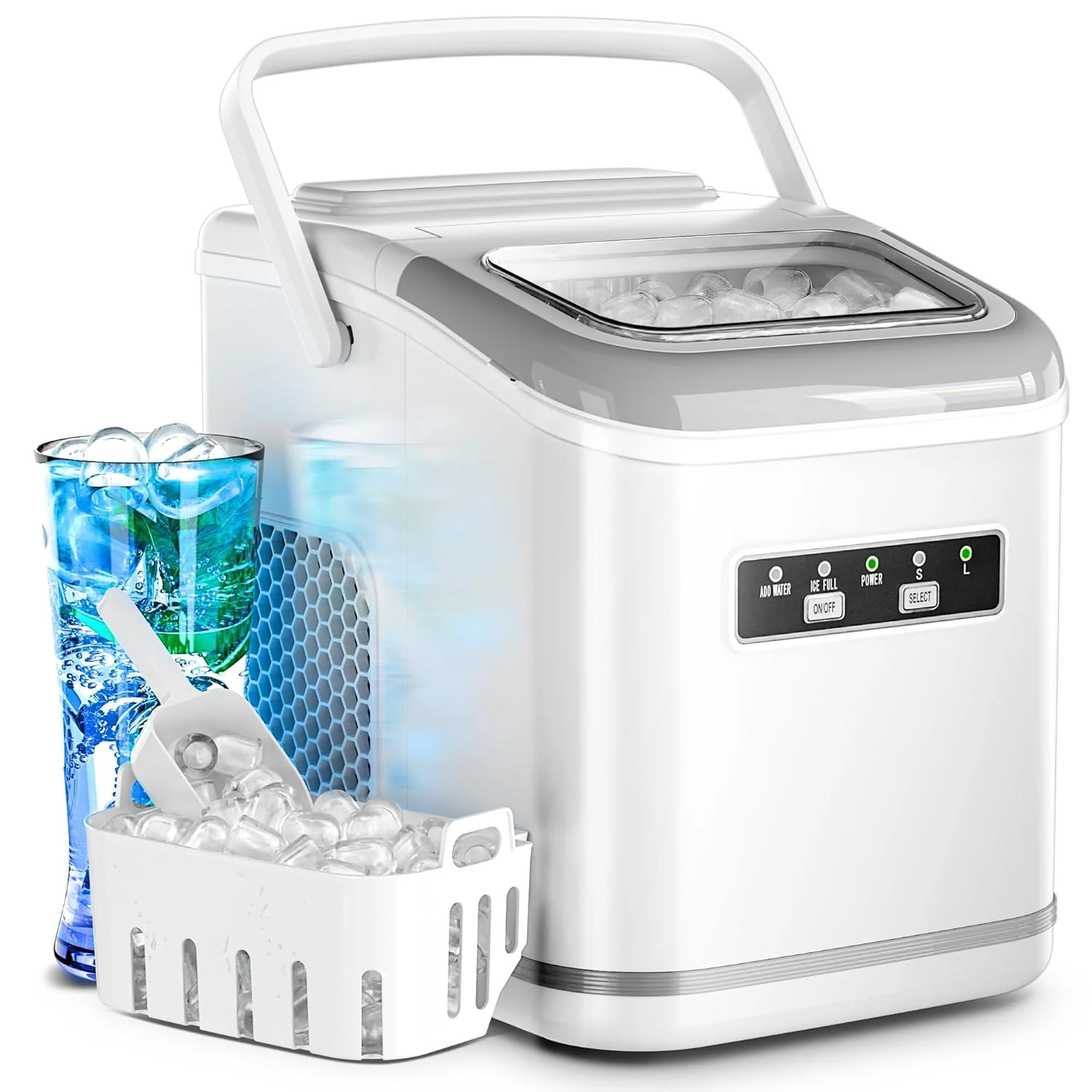 Countertop Ice Maker 9 Bullet Ice Cubes in 6 Mins,  Z5812K - Image 8