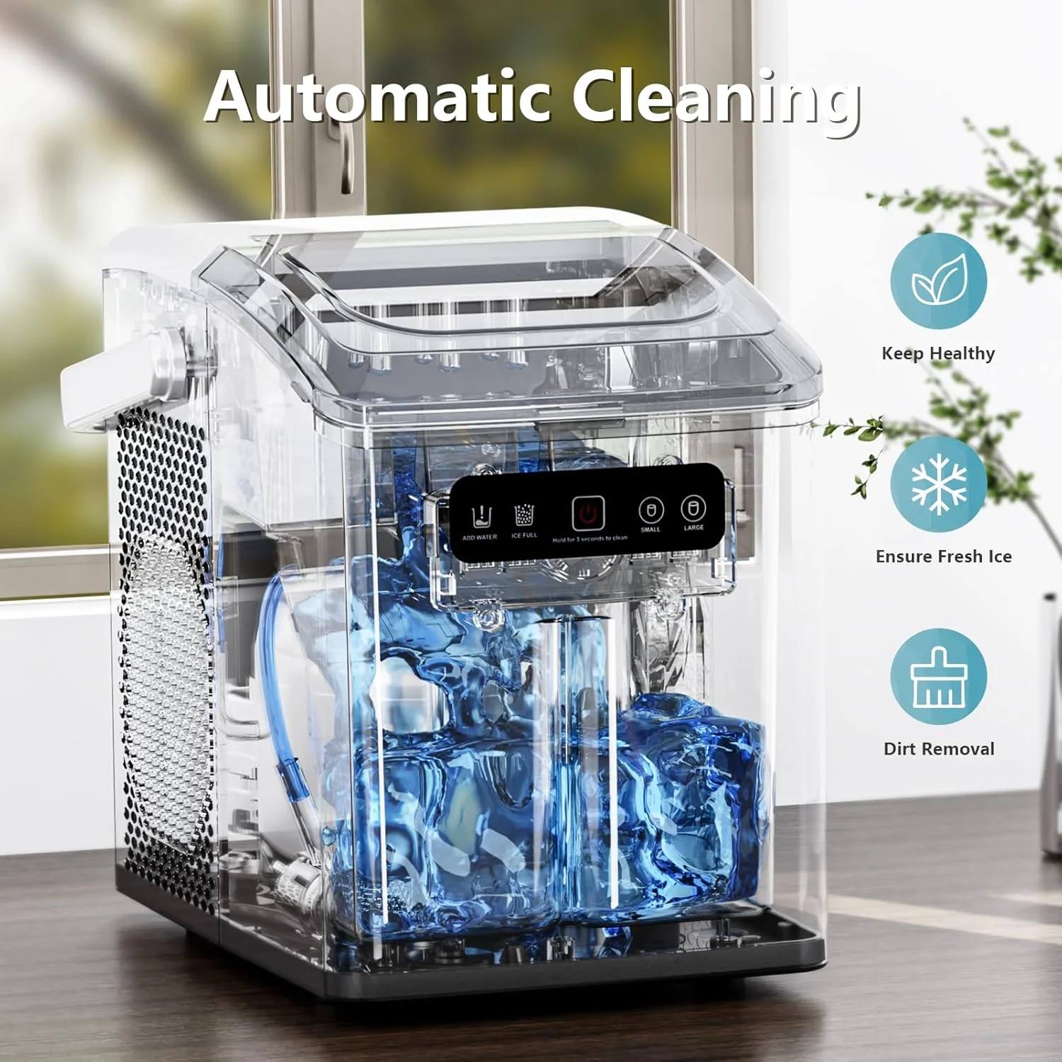 Countertop Ice Maker,Portable Ice Machine with Handle,for Home/Kitchen/Camping/RV Z3424-BLACK - Image 12