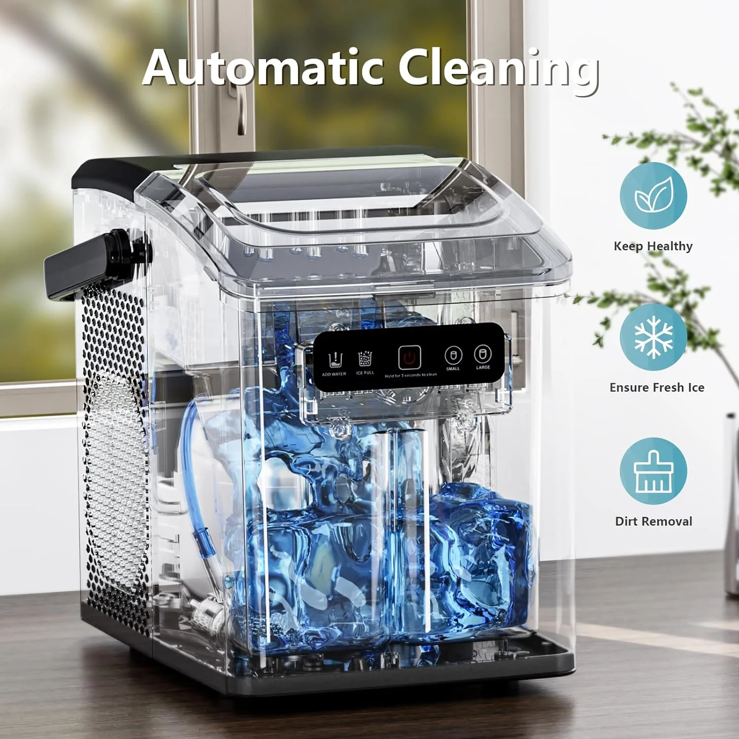 Countertop Ice Maker,Portable Ice Machine with Handle,for Home/Kitchen/Camping/RV Z3424-BLACK - Image 6