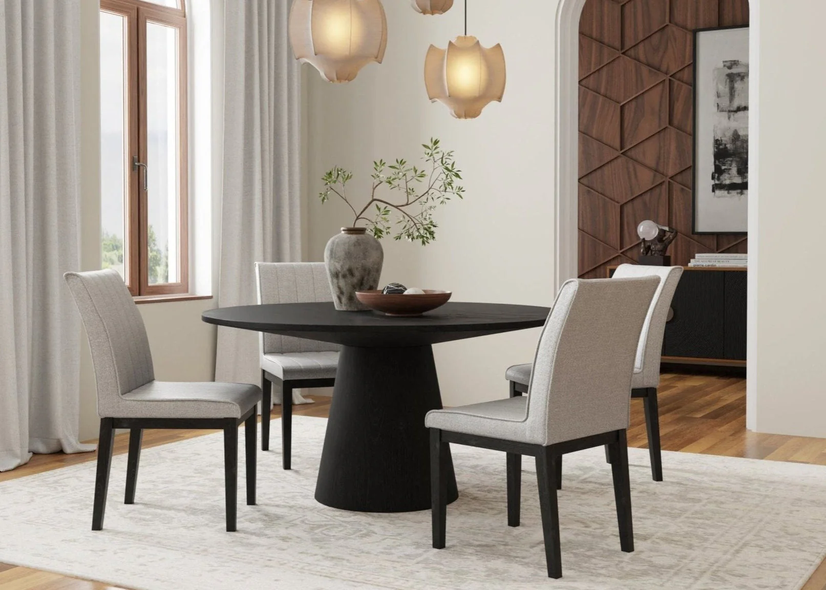 Cove Upholstered Side Chairs, Gray & Black - Image 8