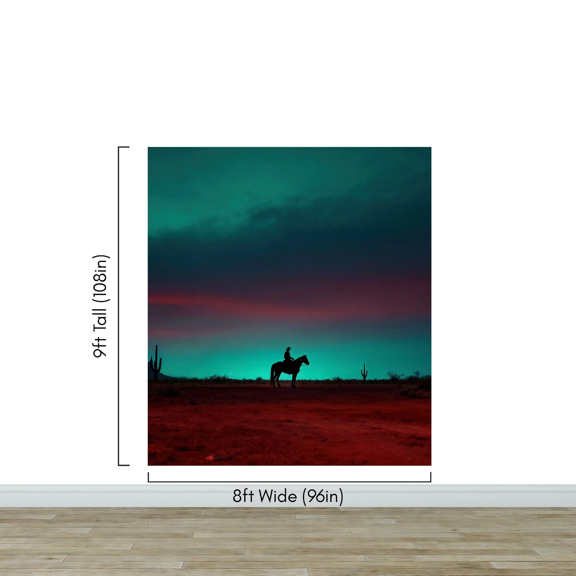 Cowboy on Horse Western Theme Wall Mural. #7068 - Image 11