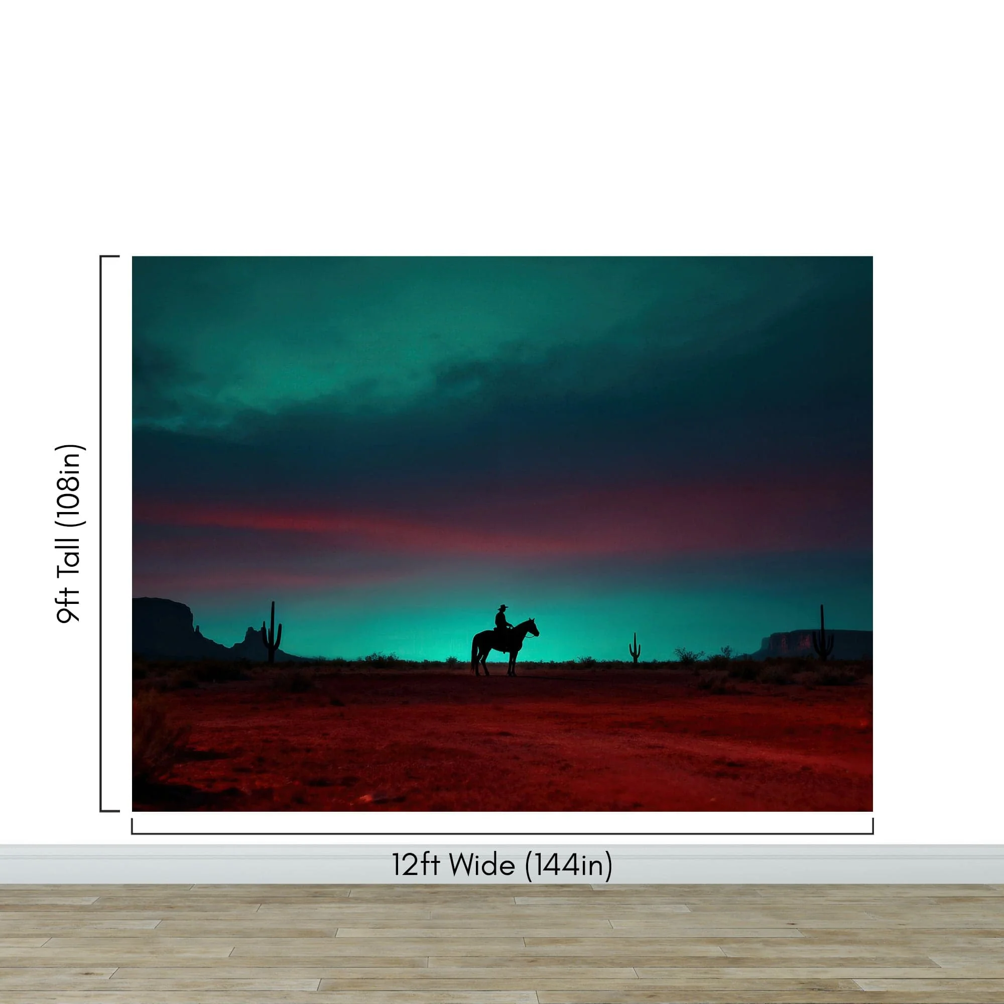 Cowboy on Horse Western Theme Wall Mural. #7068 - Image 12