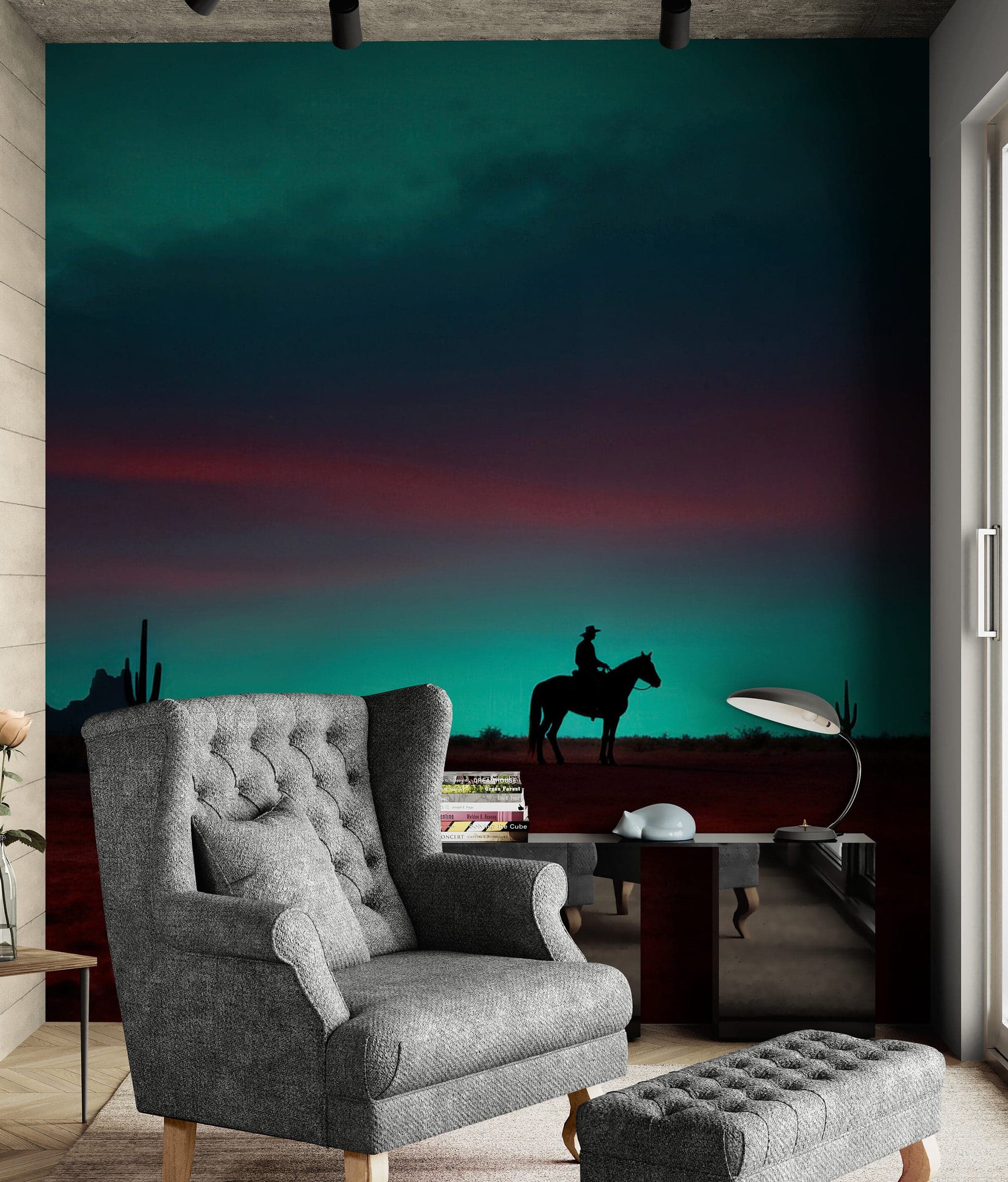 Cowboy on Horse Western Theme Wall Mural. #7068 - Image 2
