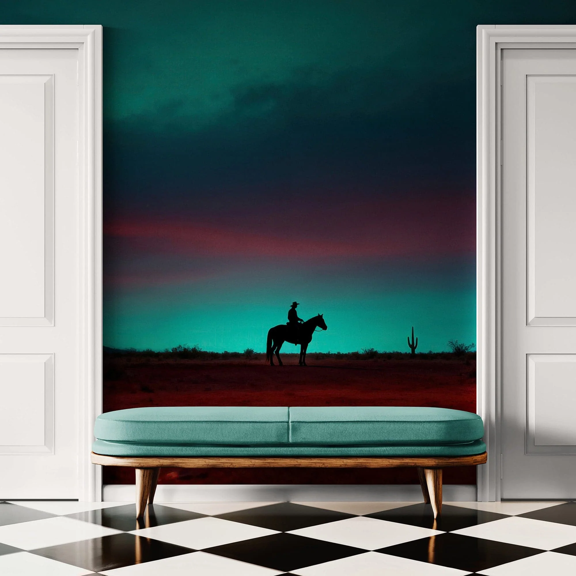 Cowboy on Horse Western Theme Wall Mural. #7068 - Image 4