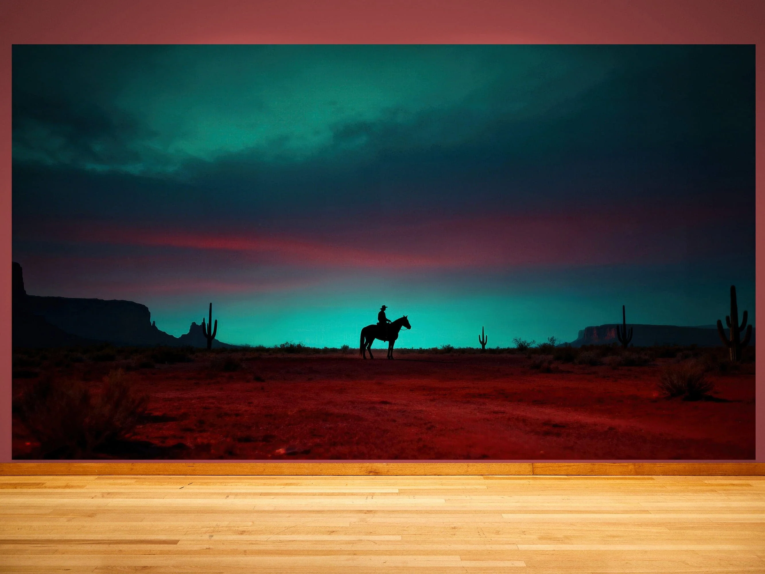 Cowboy on Horse Western Theme Wall Mural. #7068 - Image 5
