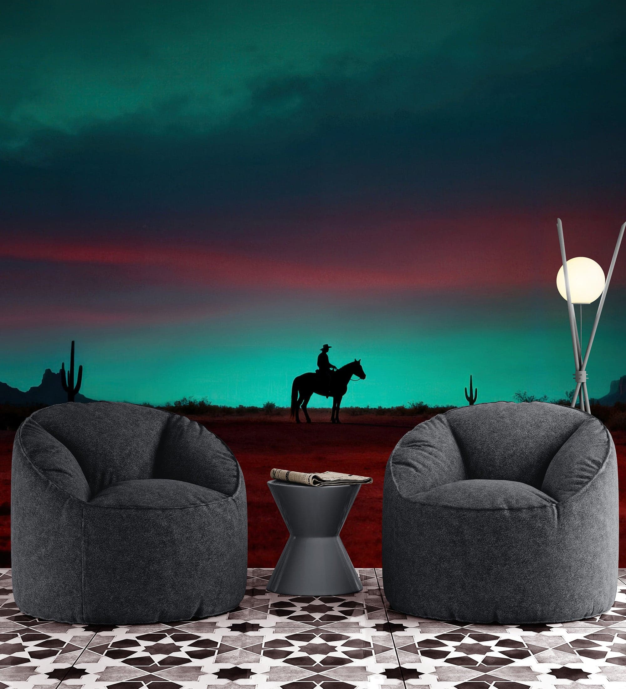 Cowboy on Horse Western Theme Wall Mural. #7068 - Image 7
