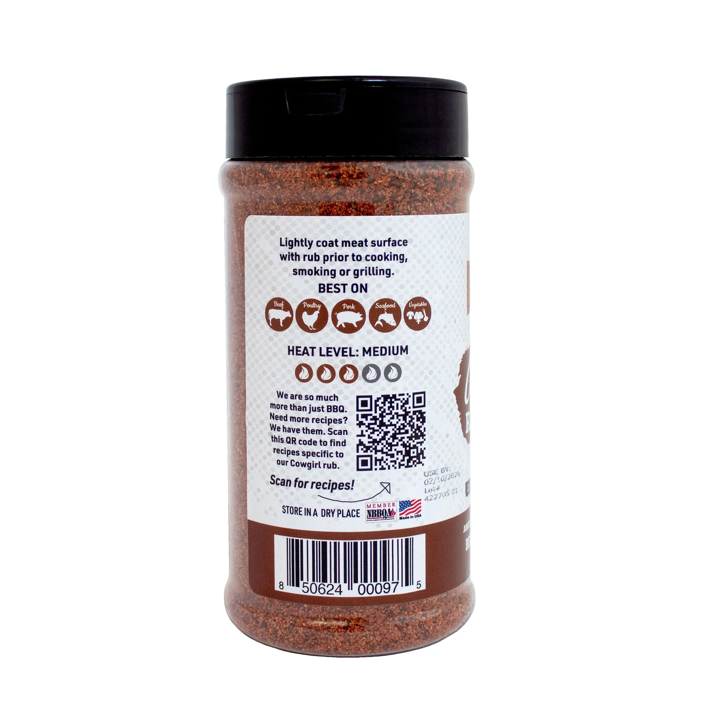 Cowgirl Gluten Free Natural Keto Friendly BBQ Rub 11.4 oz - Image 2
