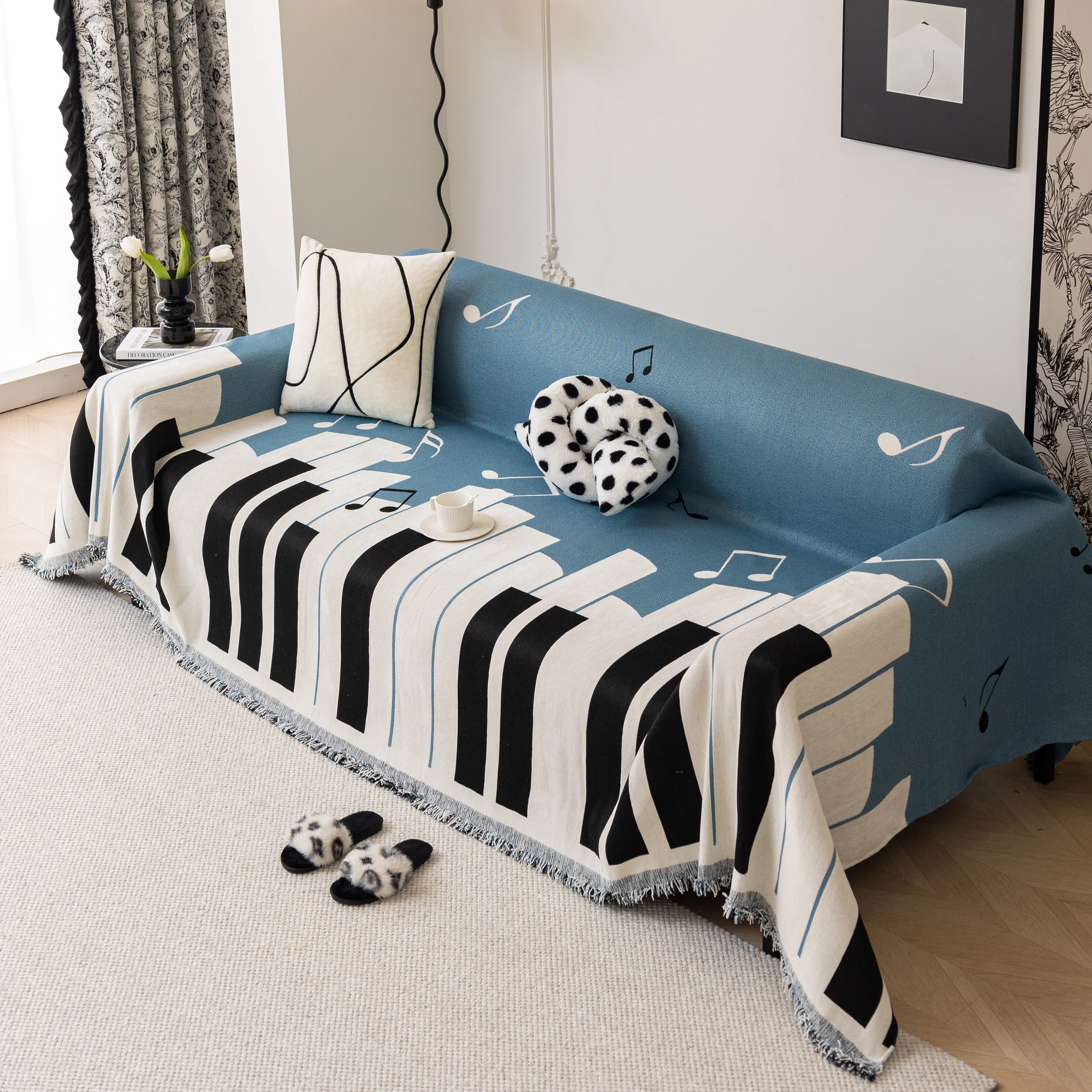 Cozy Chenille Dynamic Notes Sectional Couch Cover Blanket, Perfect Couch Throw Covers for Pets - Image 10