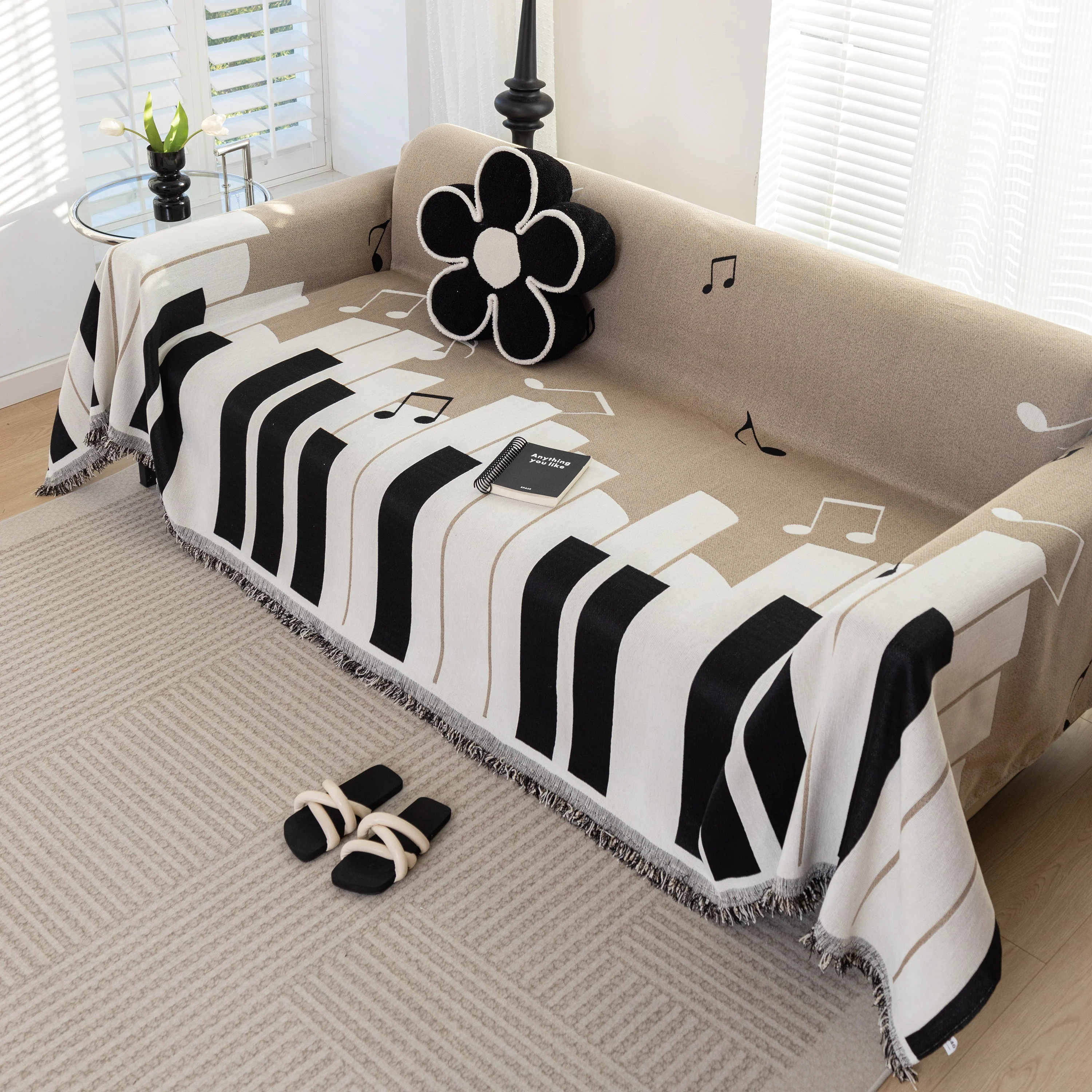 Cozy Chenille Dynamic Notes Sectional Couch Cover Blanket, Perfect Couch Throw Covers for Pets - Image 11