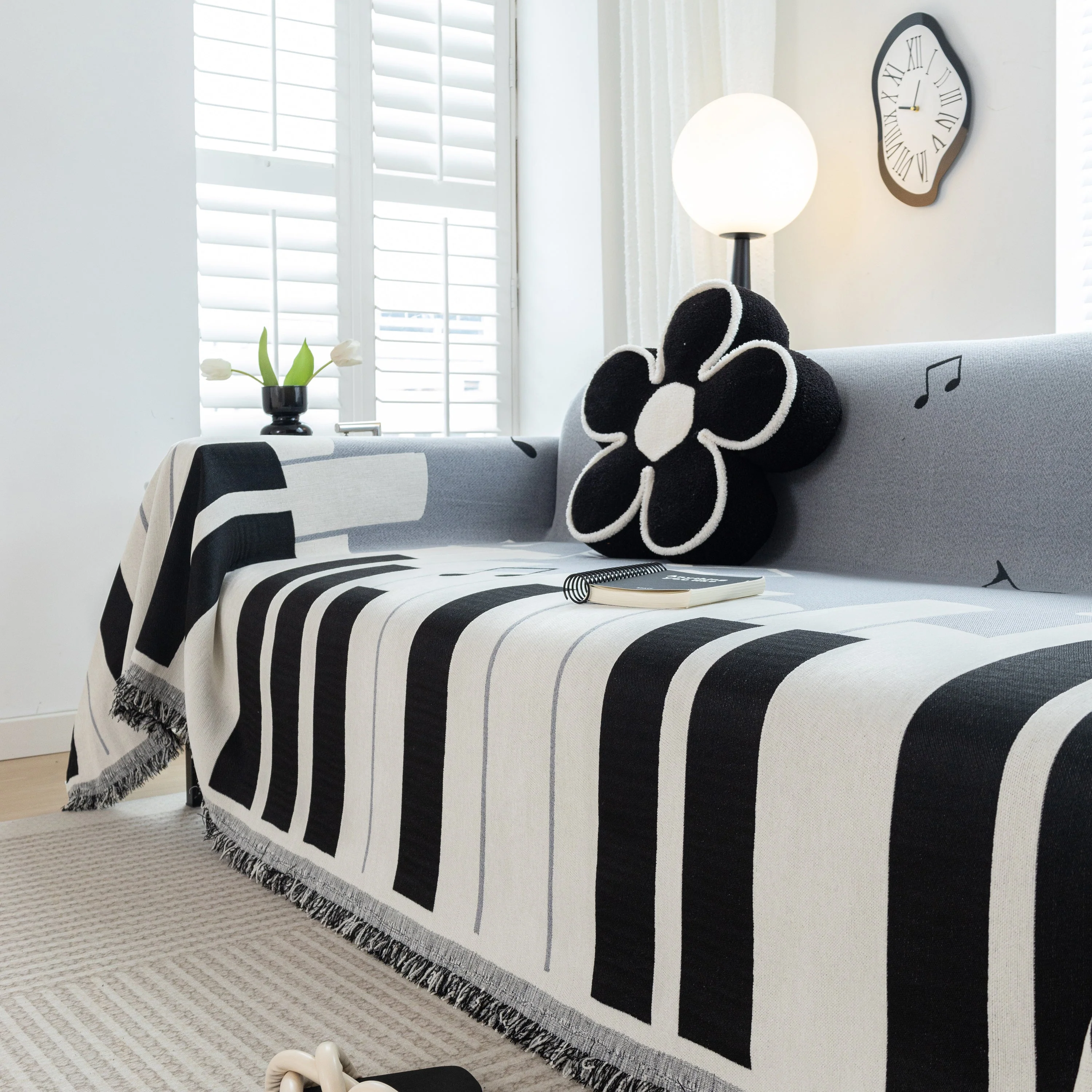 Cozy Chenille Dynamic Notes Sectional Couch Cover Blanket, Perfect Couch Throw Covers for Pets - Image 14