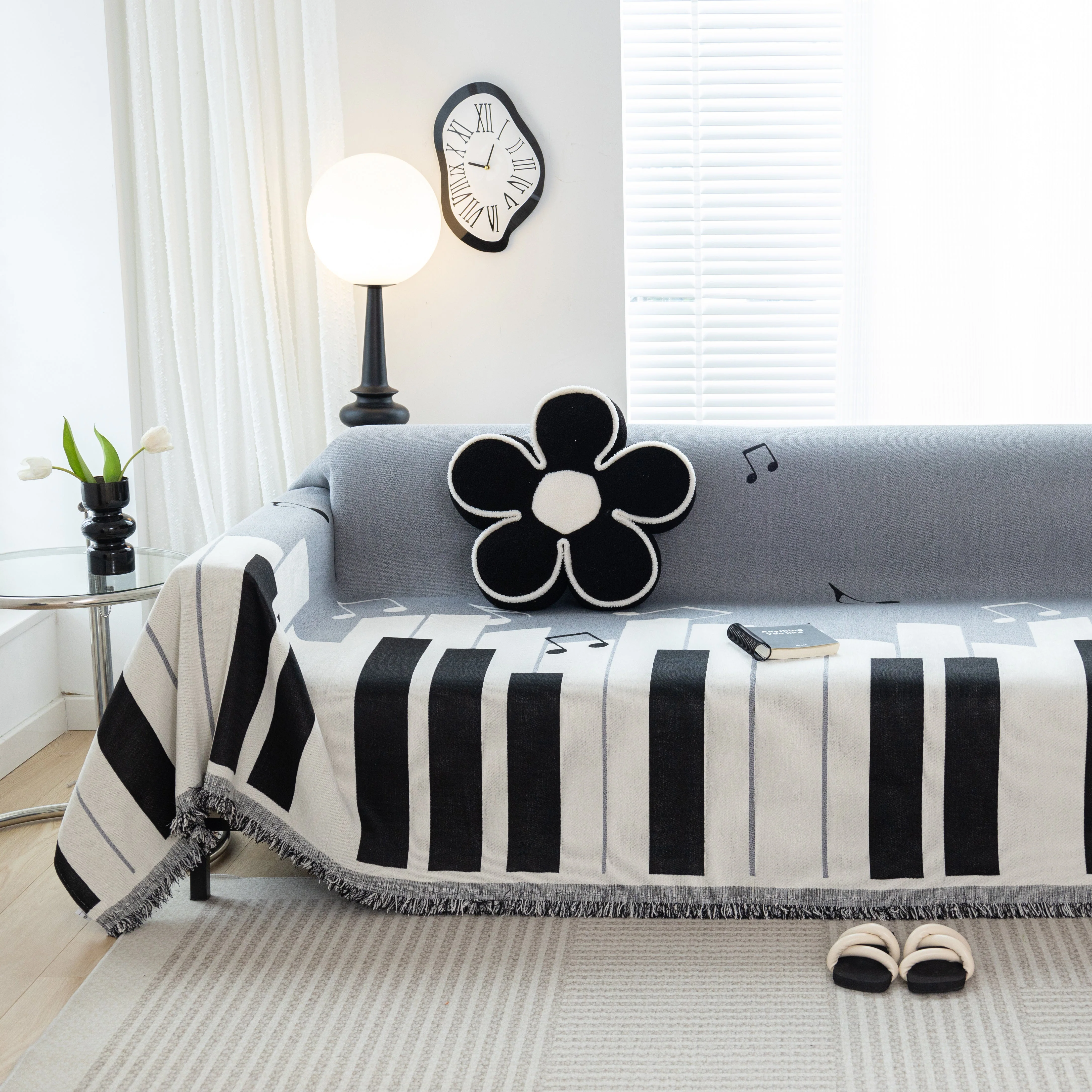 Cozy Chenille Dynamic Notes Sectional Couch Cover Blanket, Perfect Couch Throw Covers for Pets - Image 24