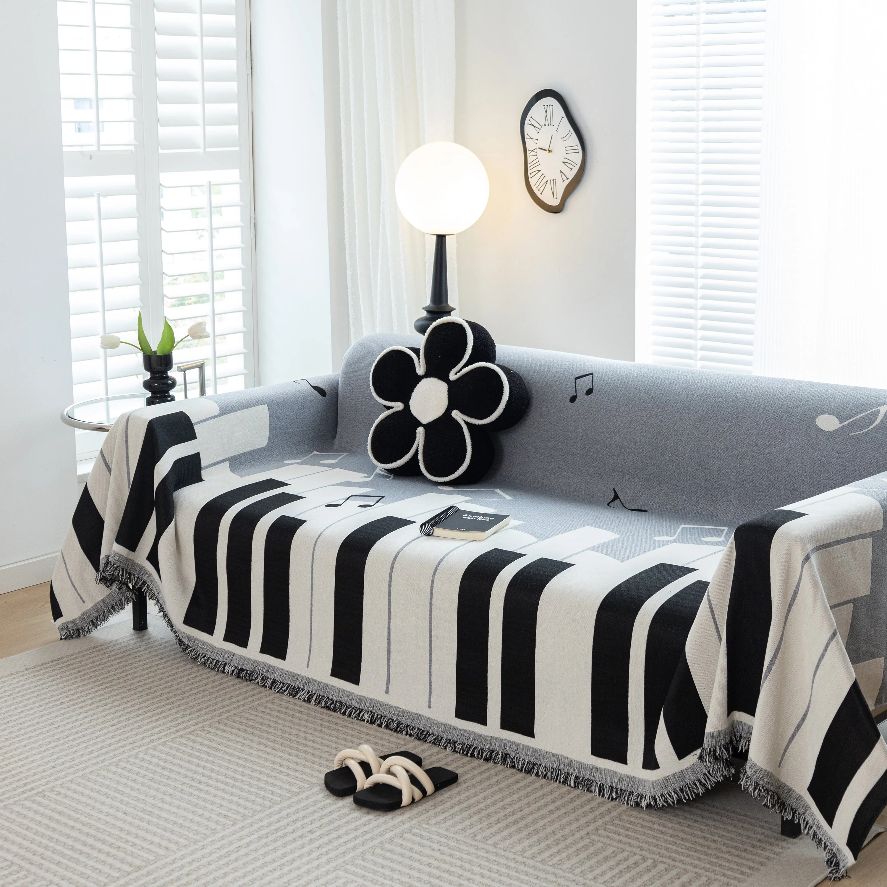 Cozy Chenille Dynamic Notes Sectional Couch Cover Blanket, Perfect Couch Throw Covers for Pets - Image 26