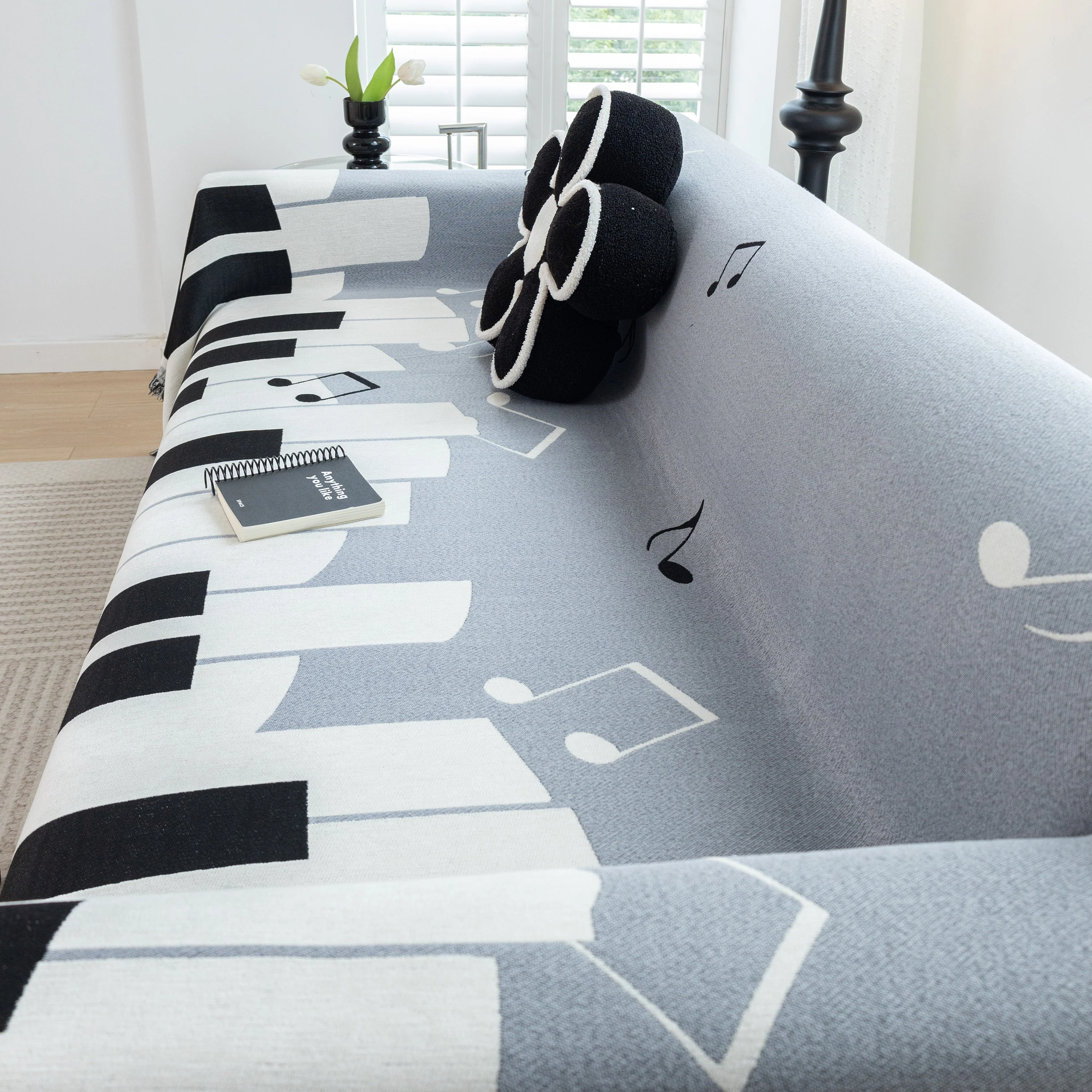 Cozy Chenille Dynamic Notes Sectional Couch Cover Blanket, Perfect Couch Throw Covers for Pets - Image 28