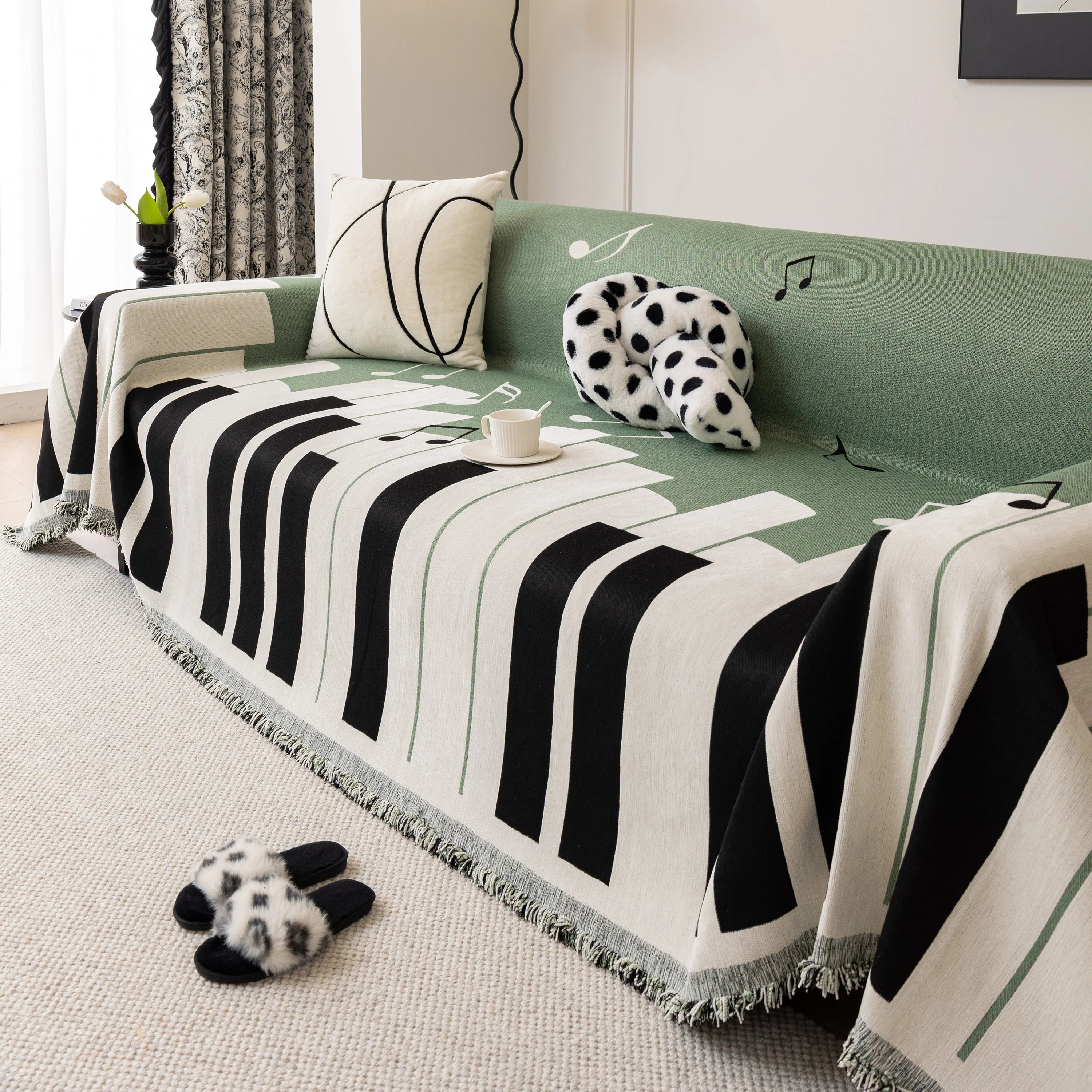 Cozy Chenille Dynamic Notes Sectional Couch Cover Blanket, Perfect Couch Throw Covers for Pets - Image 36