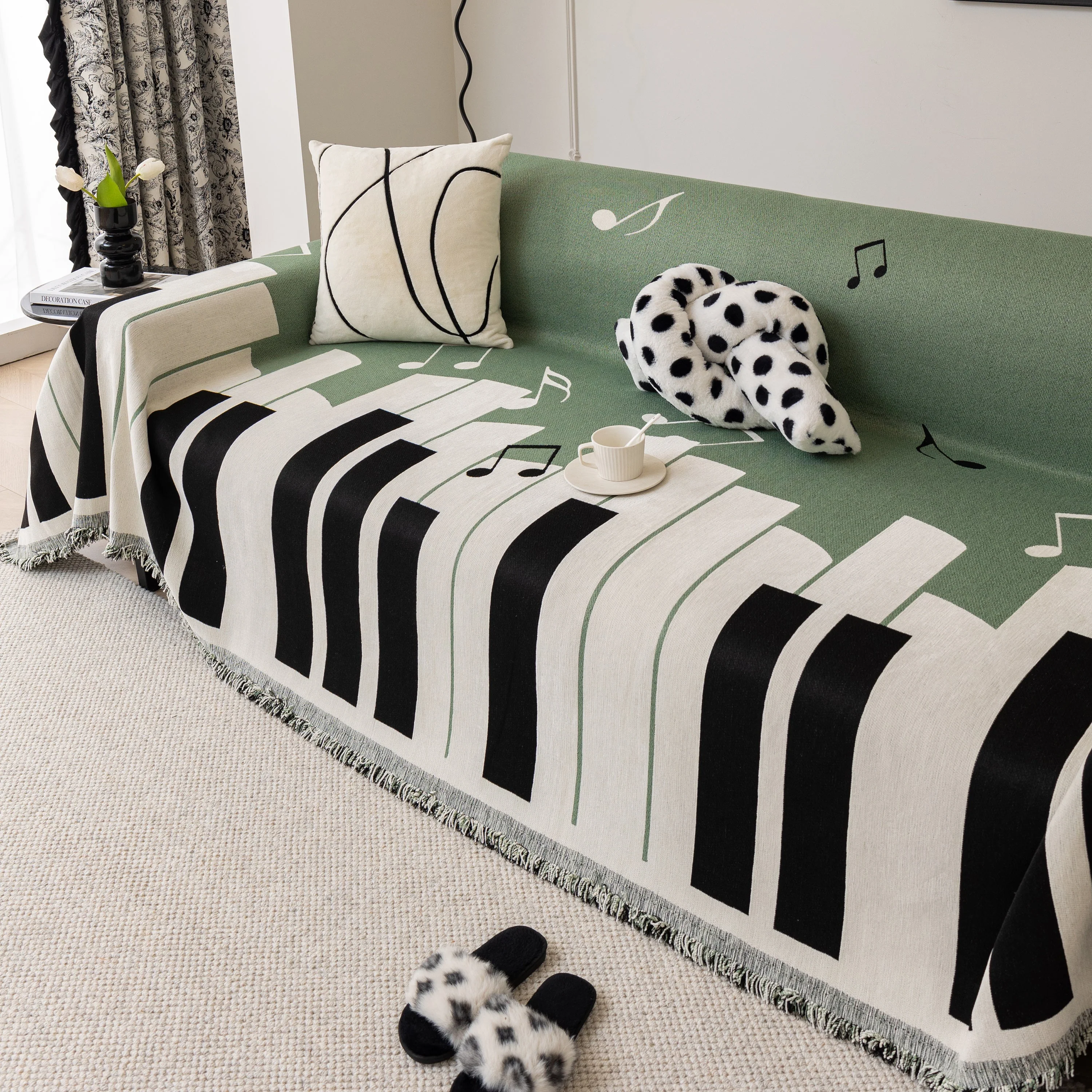 Cozy Chenille Dynamic Notes Sectional Couch Cover Blanket, Perfect Couch Throw Covers for Pets - Image 41