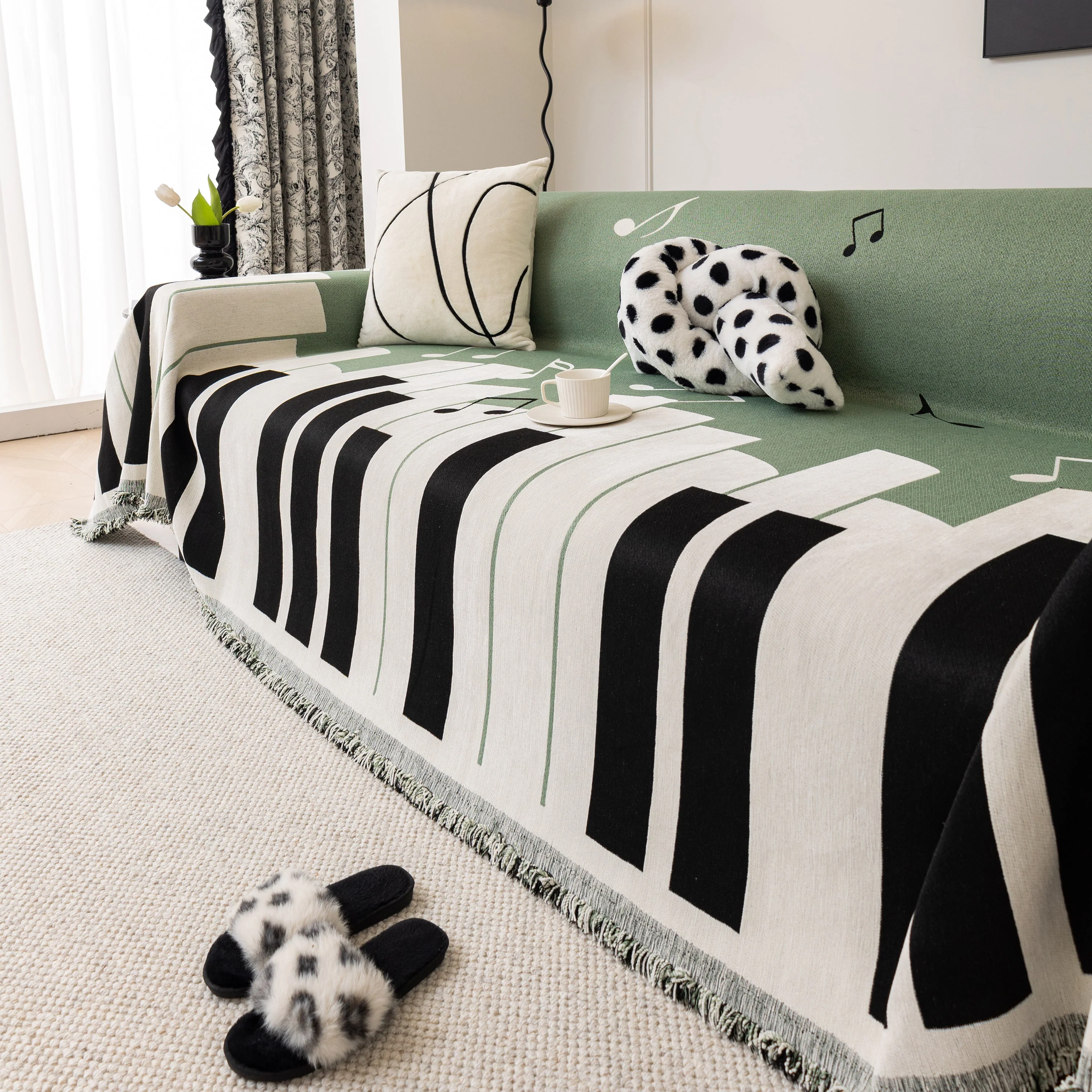 Cozy Chenille Dynamic Notes Sectional Couch Cover Blanket, Perfect Couch Throw Covers for Pets - Image 42