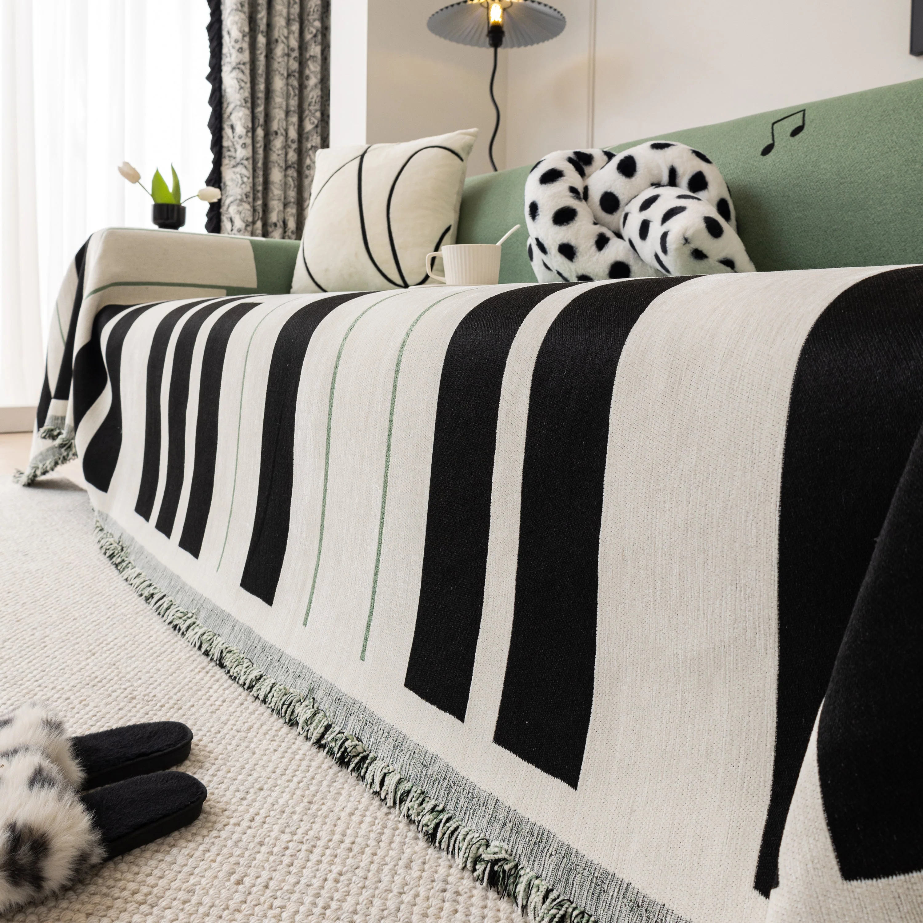 Cozy Chenille Dynamic Notes Sectional Couch Cover Blanket, Perfect Couch Throw Covers for Pets - Image 45
