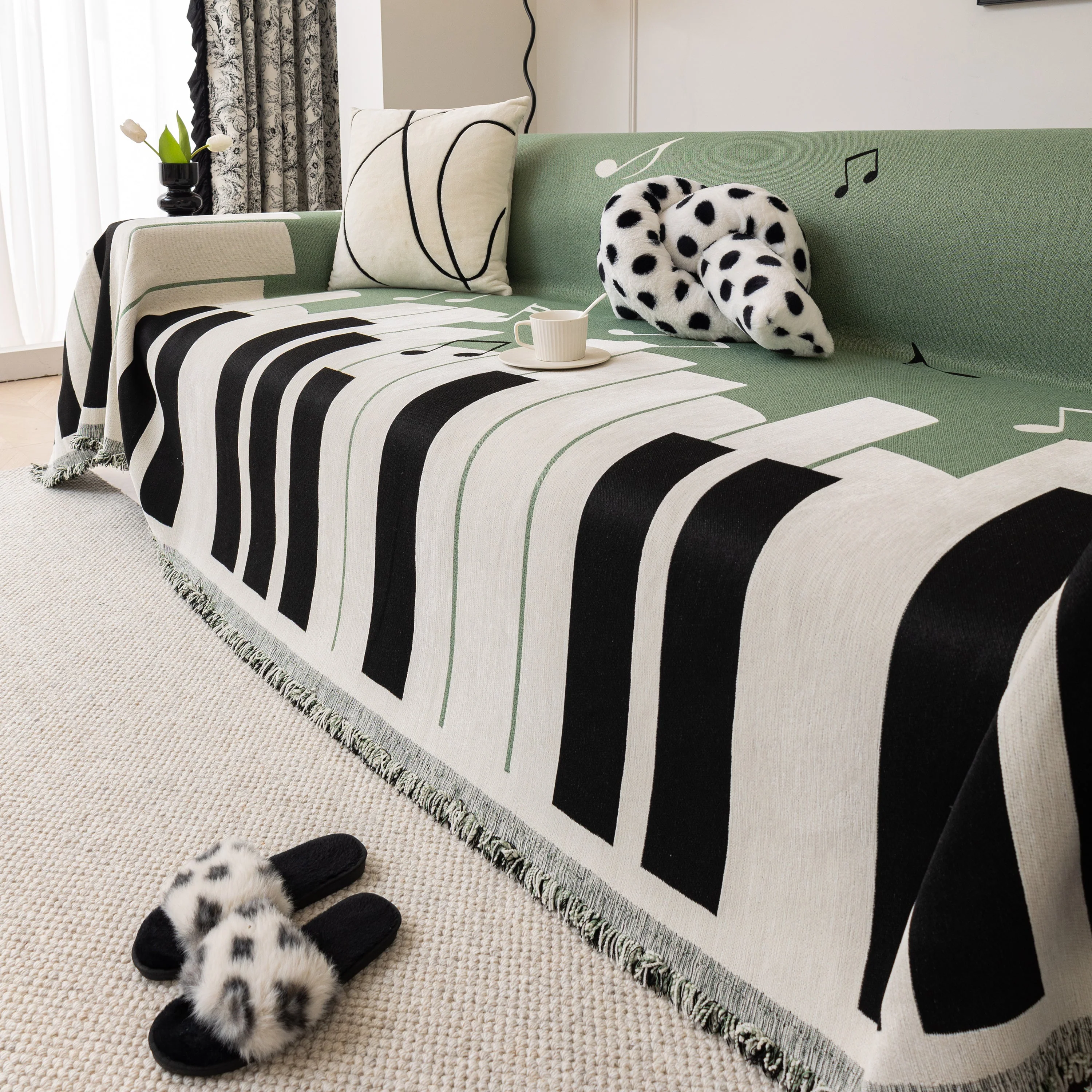 Cozy Chenille Dynamic Notes Sectional Couch Cover Blanket, Perfect Couch Throw Covers for Pets - Image 47