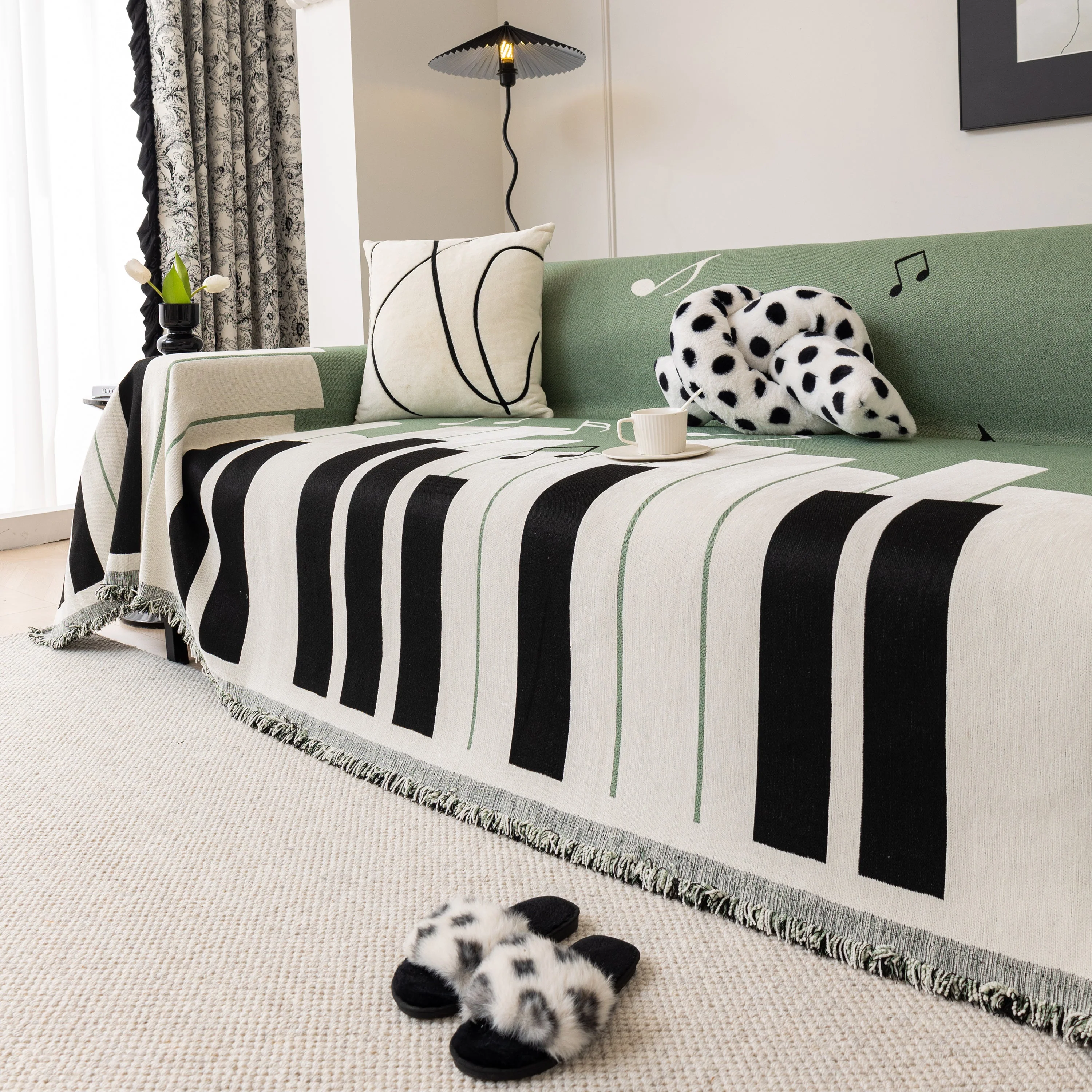 Cozy Chenille Dynamic Notes Sectional Couch Cover Blanket, Perfect Couch Throw Covers for Pets - Image 48