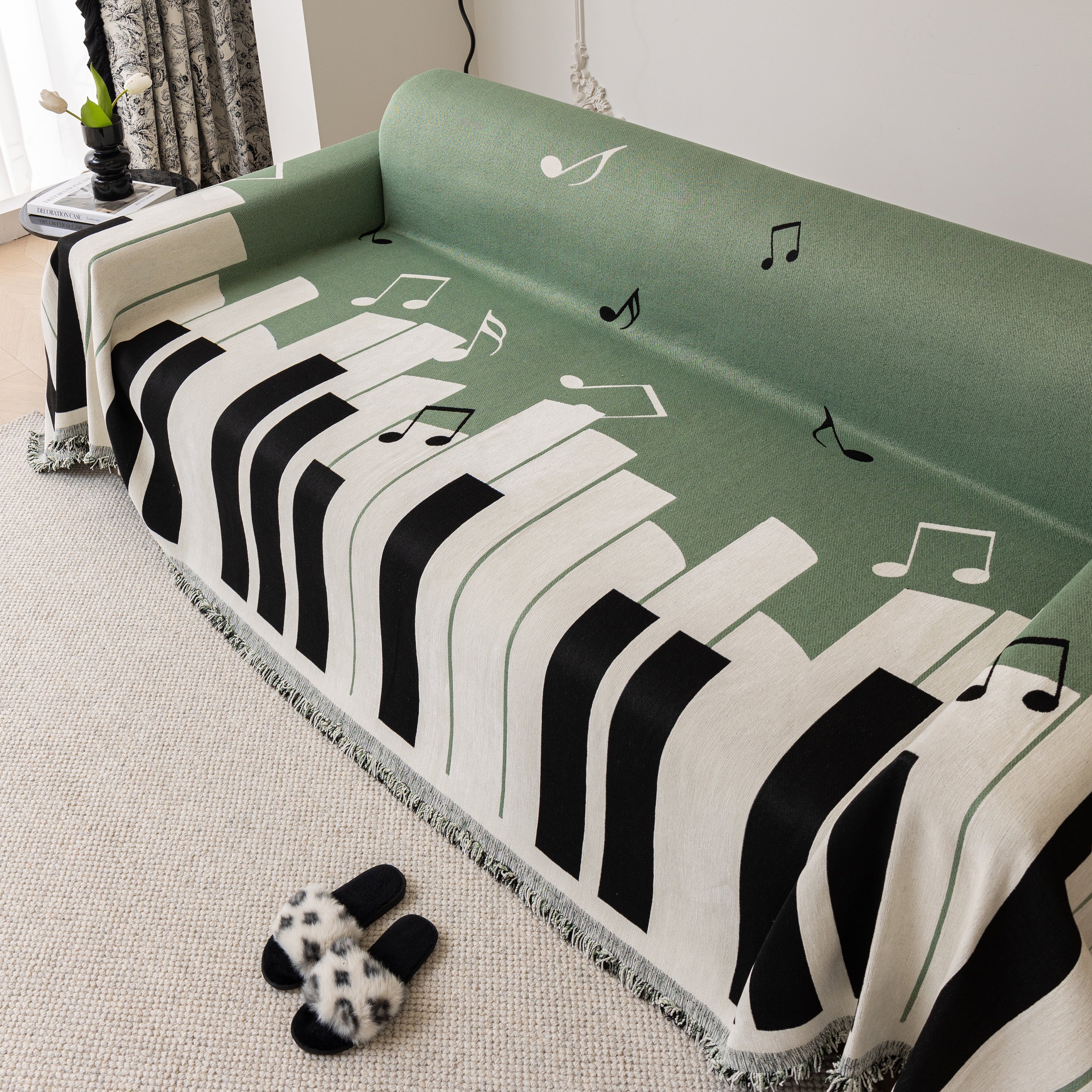 Cozy Chenille Dynamic Notes Sectional Couch Cover Blanket, Perfect Couch Throw Covers for Pets - Image 51
