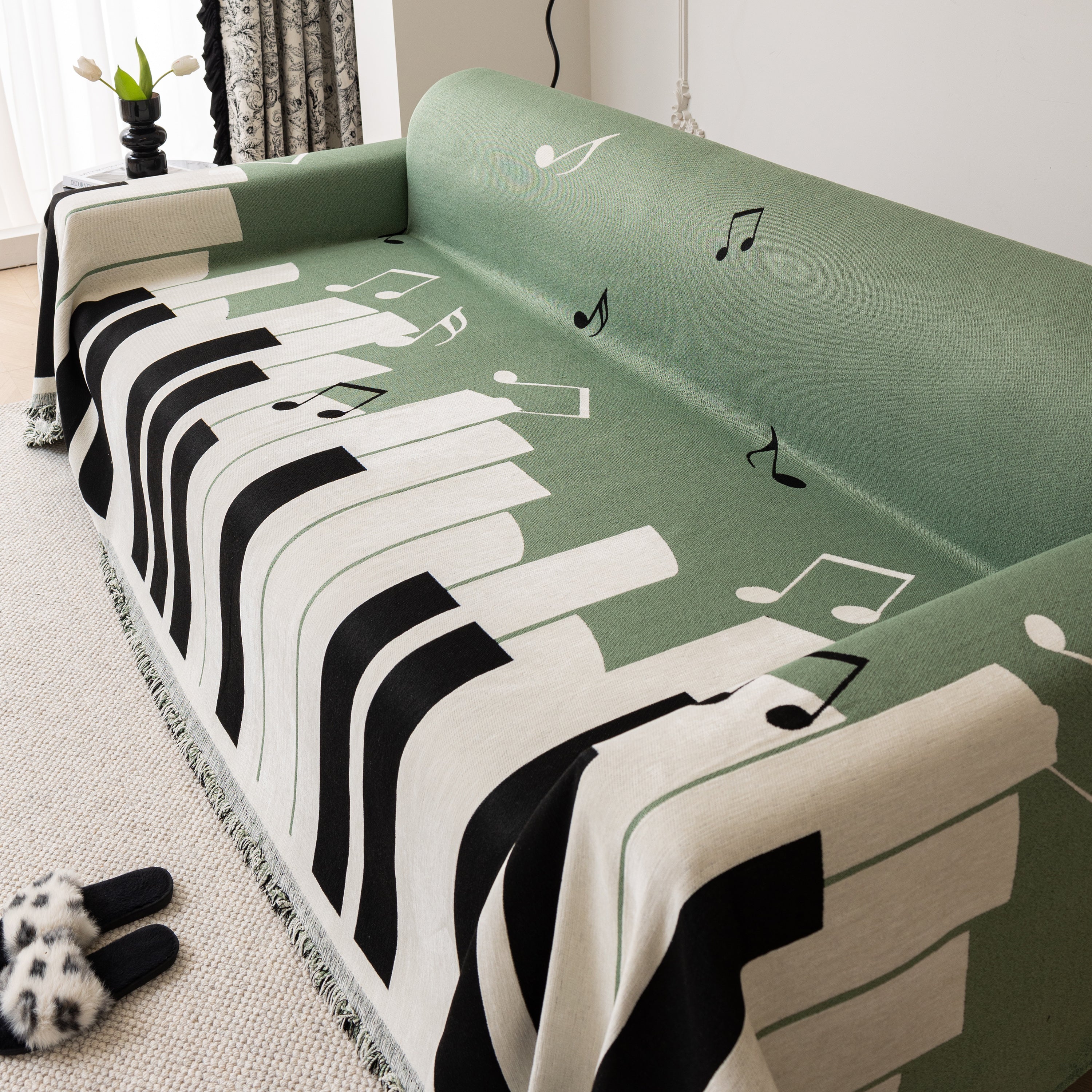 Cozy Chenille Dynamic Notes Sectional Couch Cover Blanket, Perfect Couch Throw Covers for Pets - Image 52