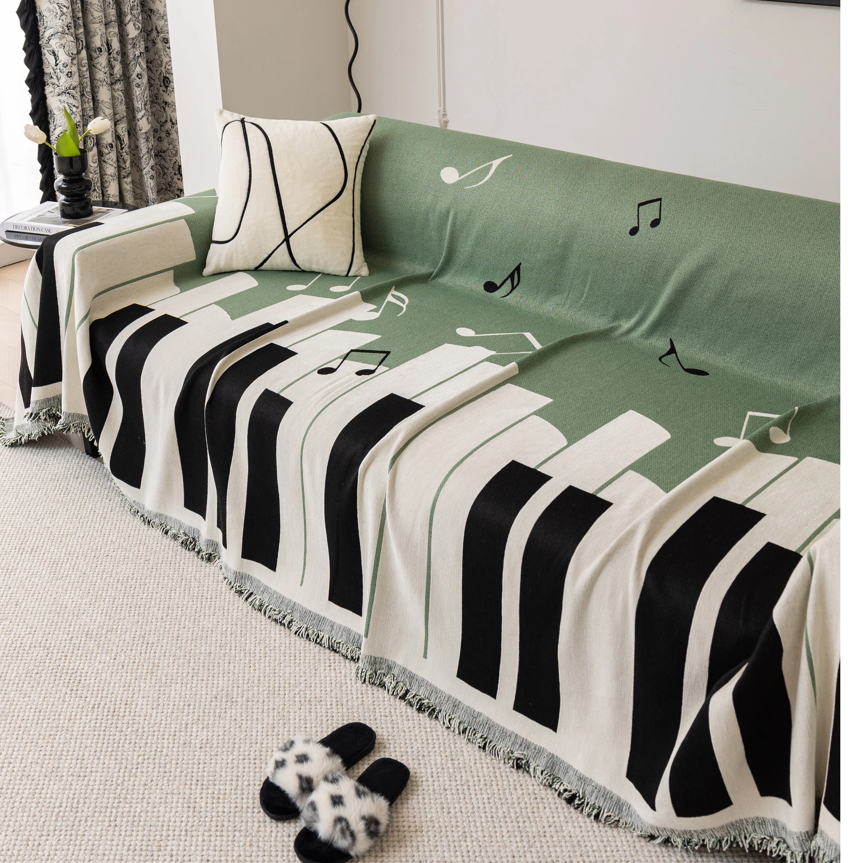 Cozy Chenille Dynamic Notes Sectional Couch Cover Blanket, Perfect Couch Throw Covers for Pets - Image 53