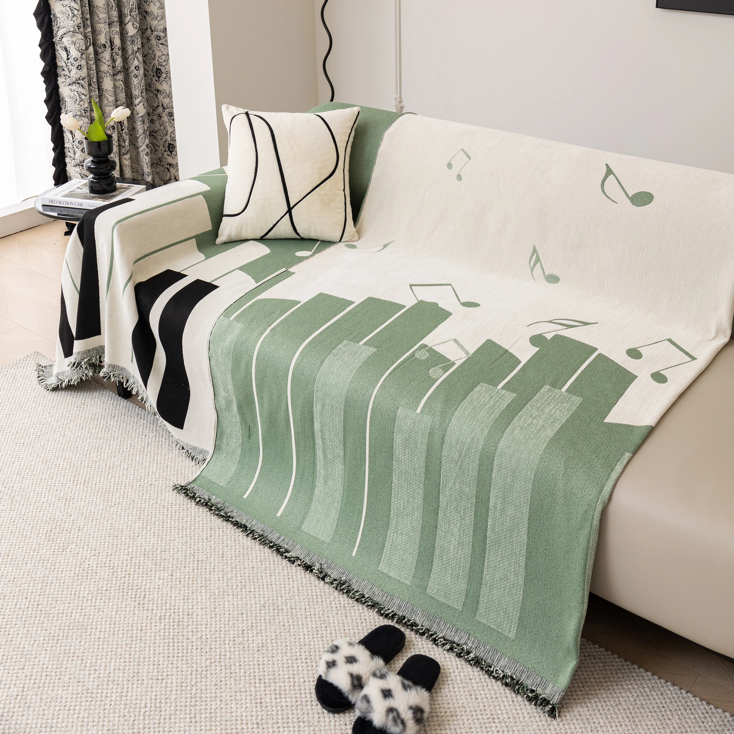 Cozy Chenille Dynamic Notes Sectional Couch Cover Blanket, Perfect Couch Throw Covers for Pets - Image 57