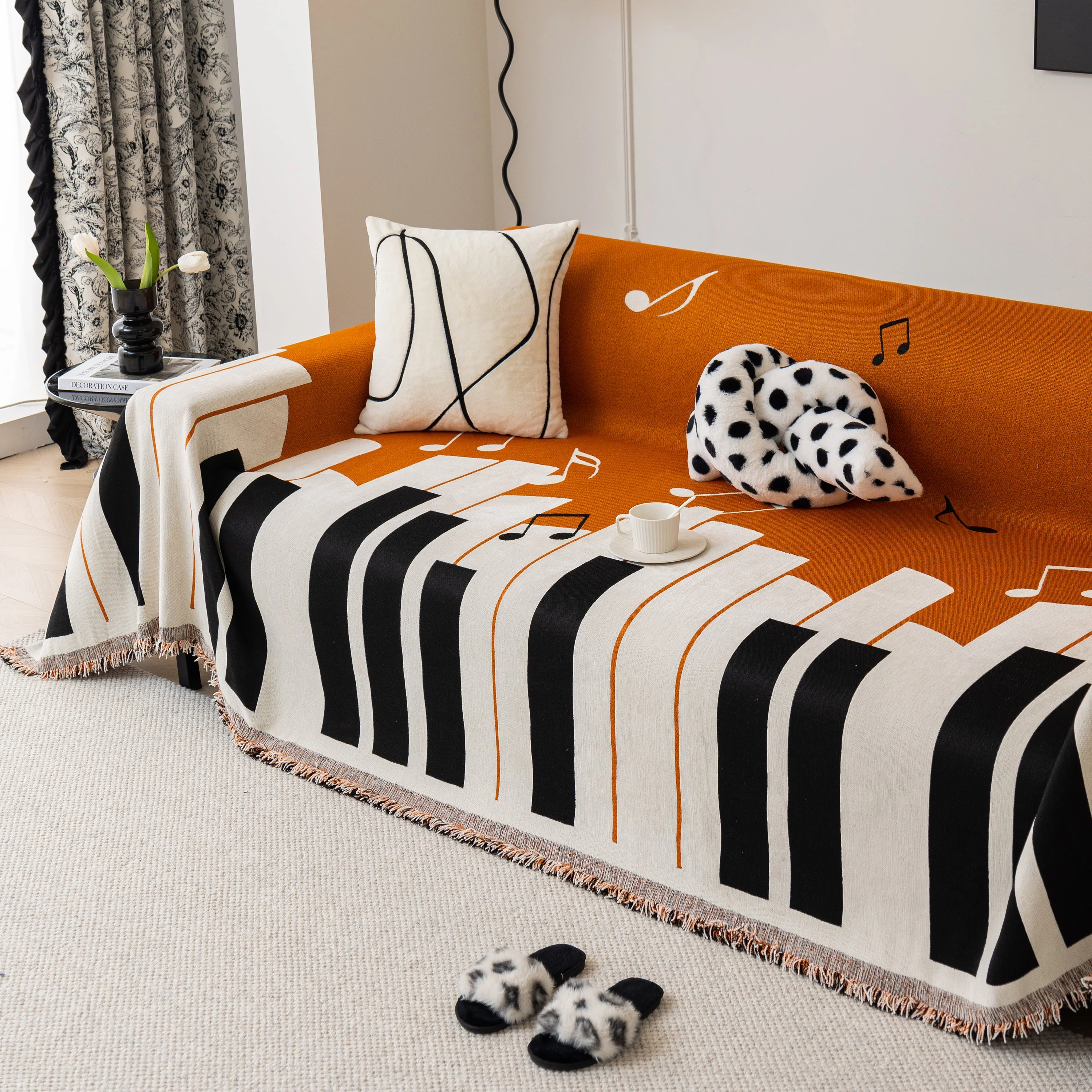 Cozy Chenille Dynamic Notes Sectional Couch Cover Blanket, Perfect Couch Throw Covers for Pets - Image 70